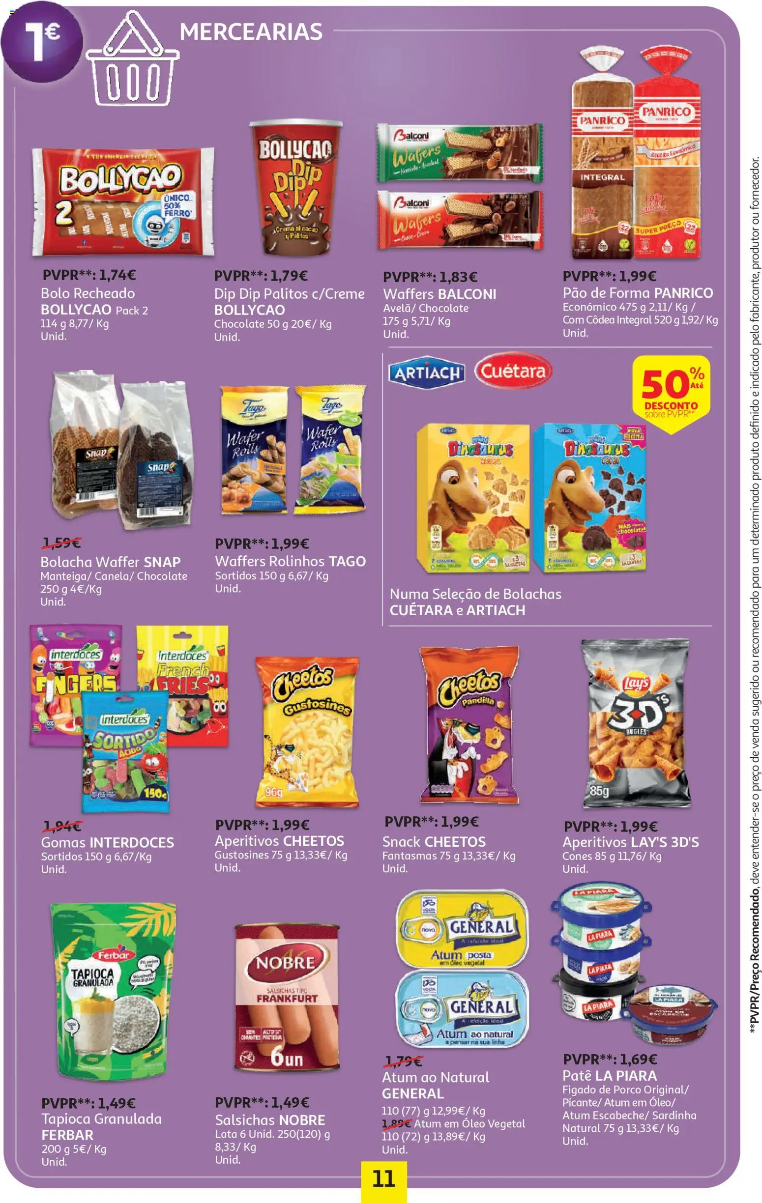 Auchan - Preços Redondos │ válido de 06.04.2026 | Página: 11 | Produtos: Atum, Bolachas, Bolo, Pão