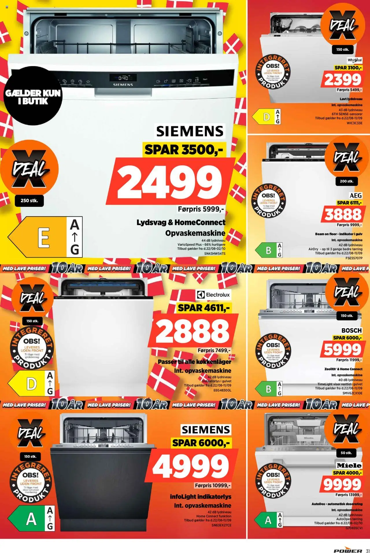 Power Tilbudsavis gyldig fra 22.08.2025 | Side: 31 | Produkter: Opvaskemaskine