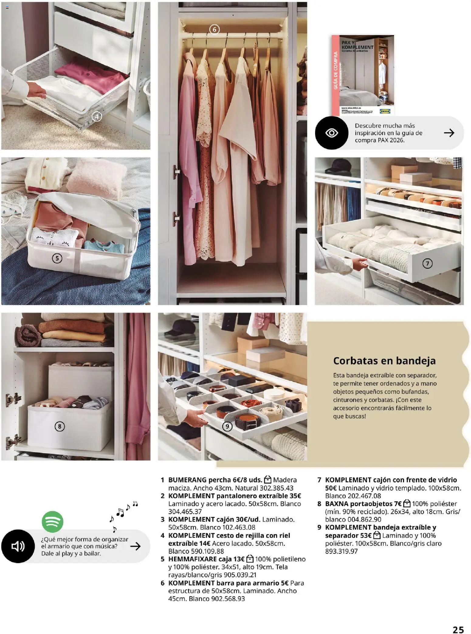 Catálogo IKEA Organización en el hogar │ válido desde el 15.01.2026 | Página: 25 | Productos: Té, Bandeja, Armario, Caja