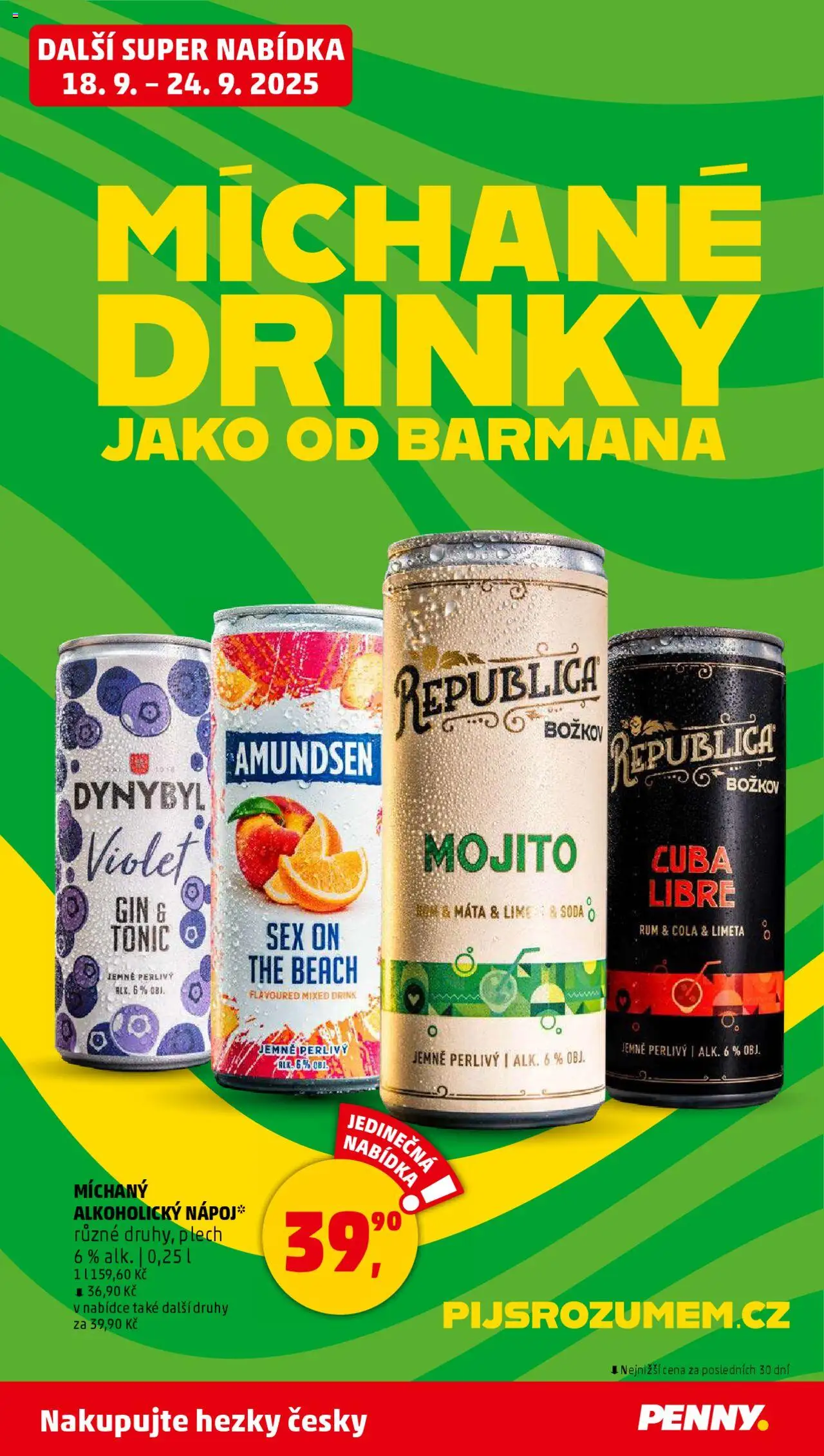 Penny Market leták - Čtvrtečník od 18.09.2025 | Strana: 36 | Produkty: Plech, Tonic, Božkov, Cola