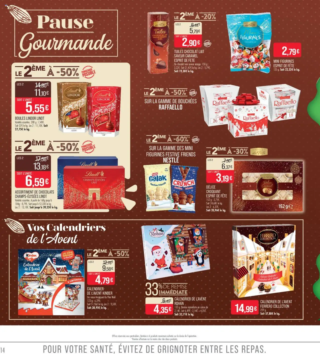{H1} | Page: 14 | Produits: Raffaello, Calendrier de l'avent, Lait, Lindt