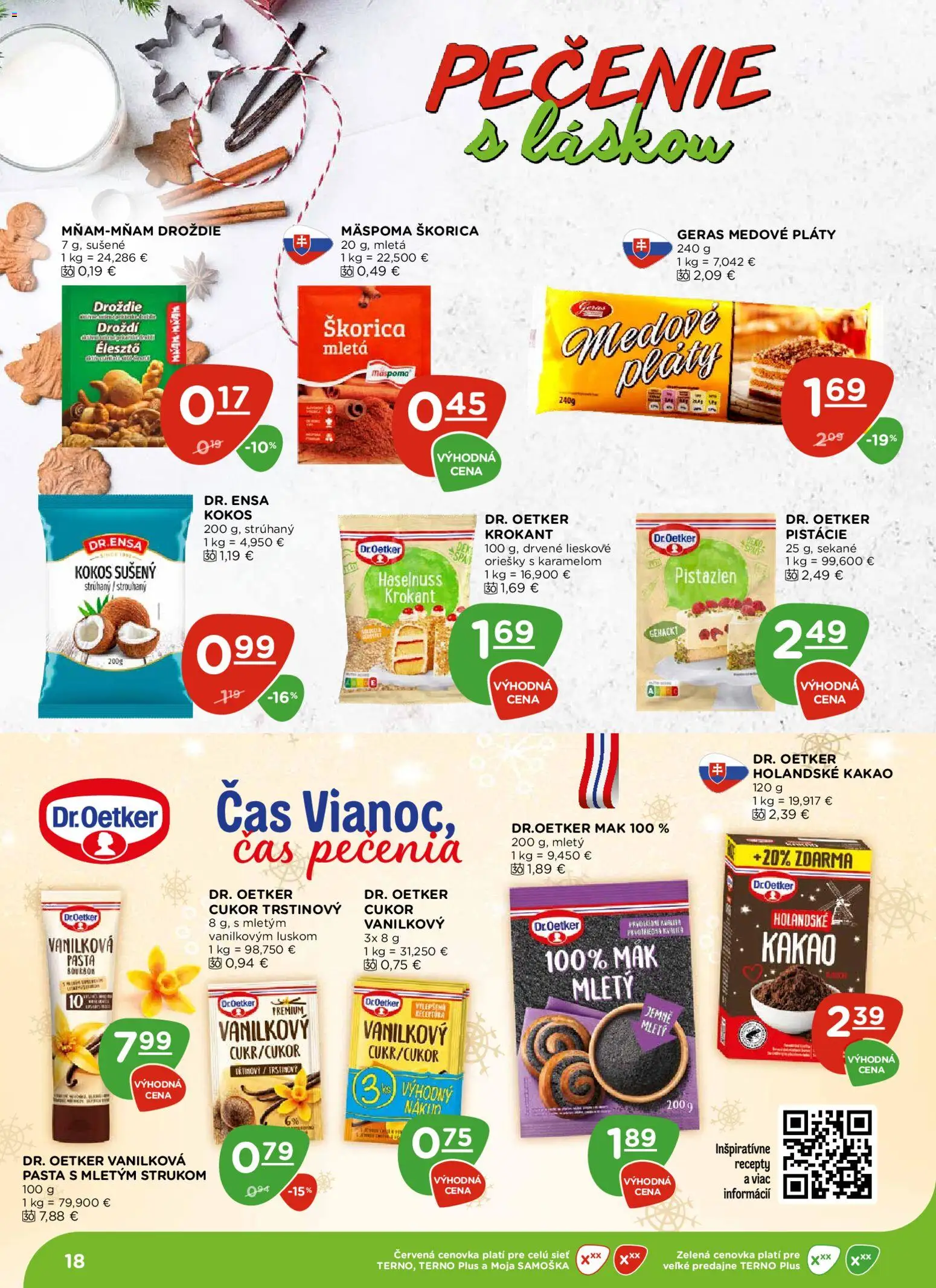 Nové Terno akcie – leták je platný od 13.11.2025 | Strana: 18 | Produkty: Bourbon, Cukor, Mak, Kakao