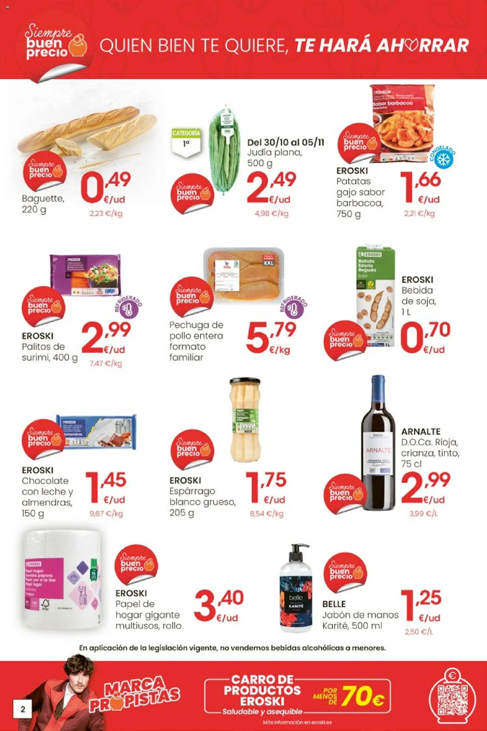 Eroski - Oferta 3x2 │ válido desde el 30.10.2025 | Página: 2 | Productos: Jabón, Chocolate, Té, Barbacoa