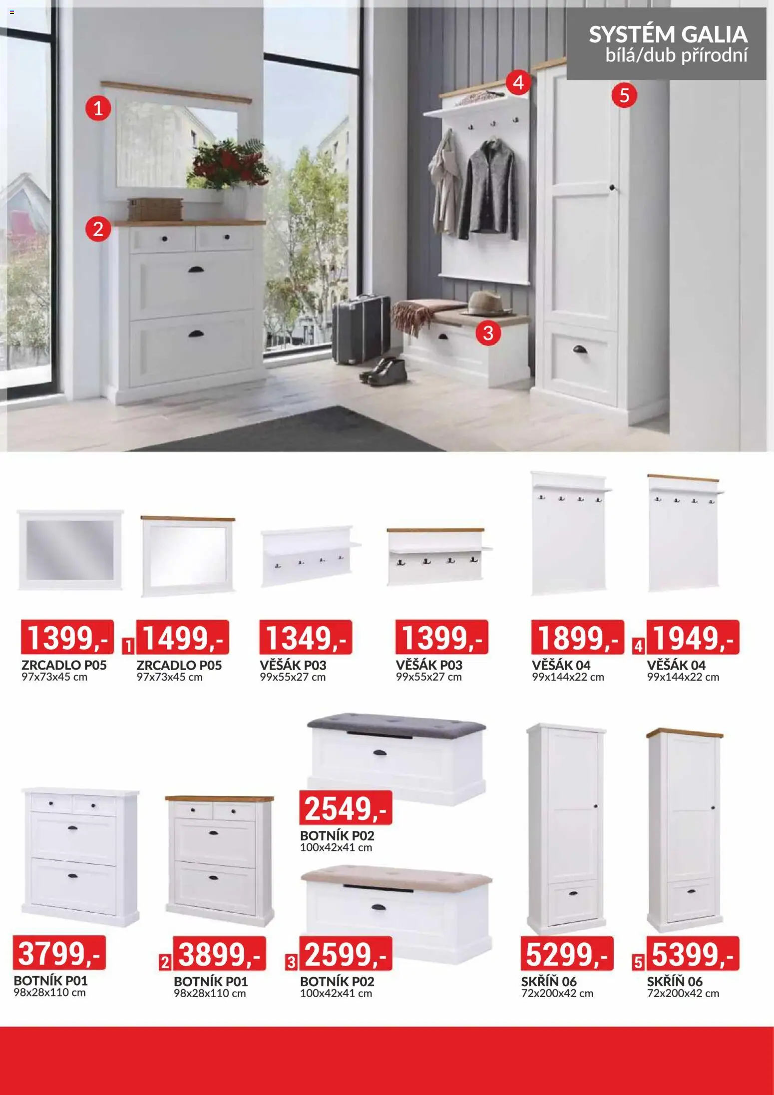 BAUMAX leták - Zařiďte si bydlení od 01.01.2026 | Strana: 54 | Produkty: Zrcadlo, Botník, Věšák, Skříň