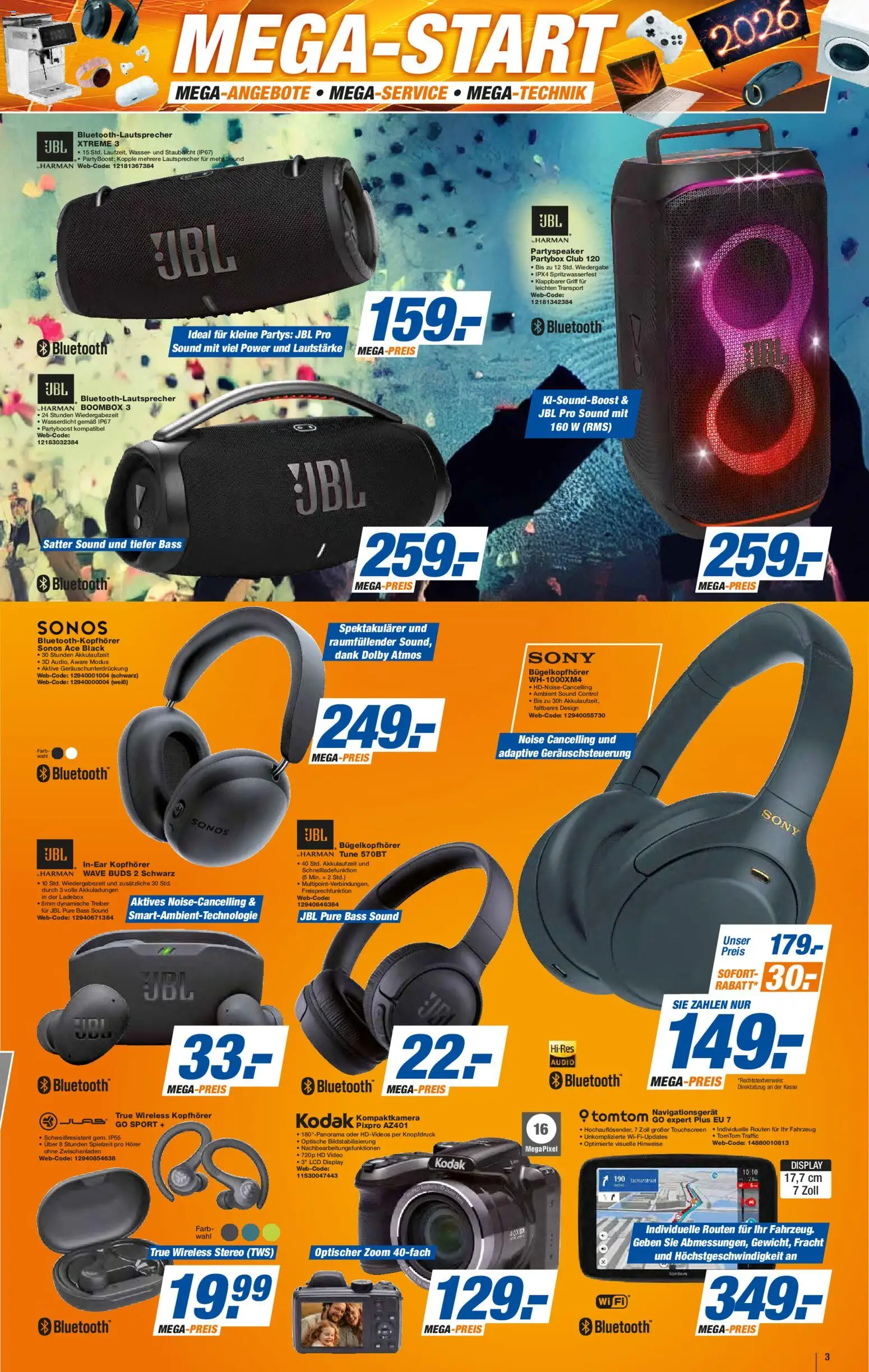 Expert Prospekt 	 – gültig ab 26.12.2025 | Seite: 3 | Produkte: Sony, Lautsprecher, Wasser, Video