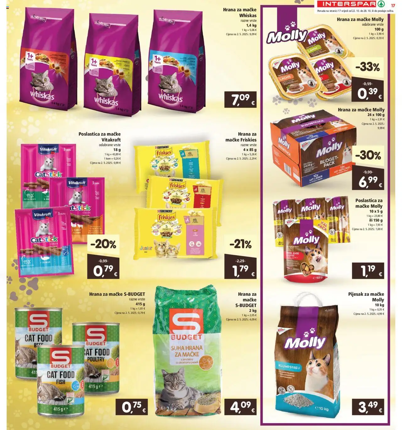 Interspar katalog | vrijedi od 22.10.2025 | Stranica: 19 | Proizvodi: Whiskas, Hrana za mačke