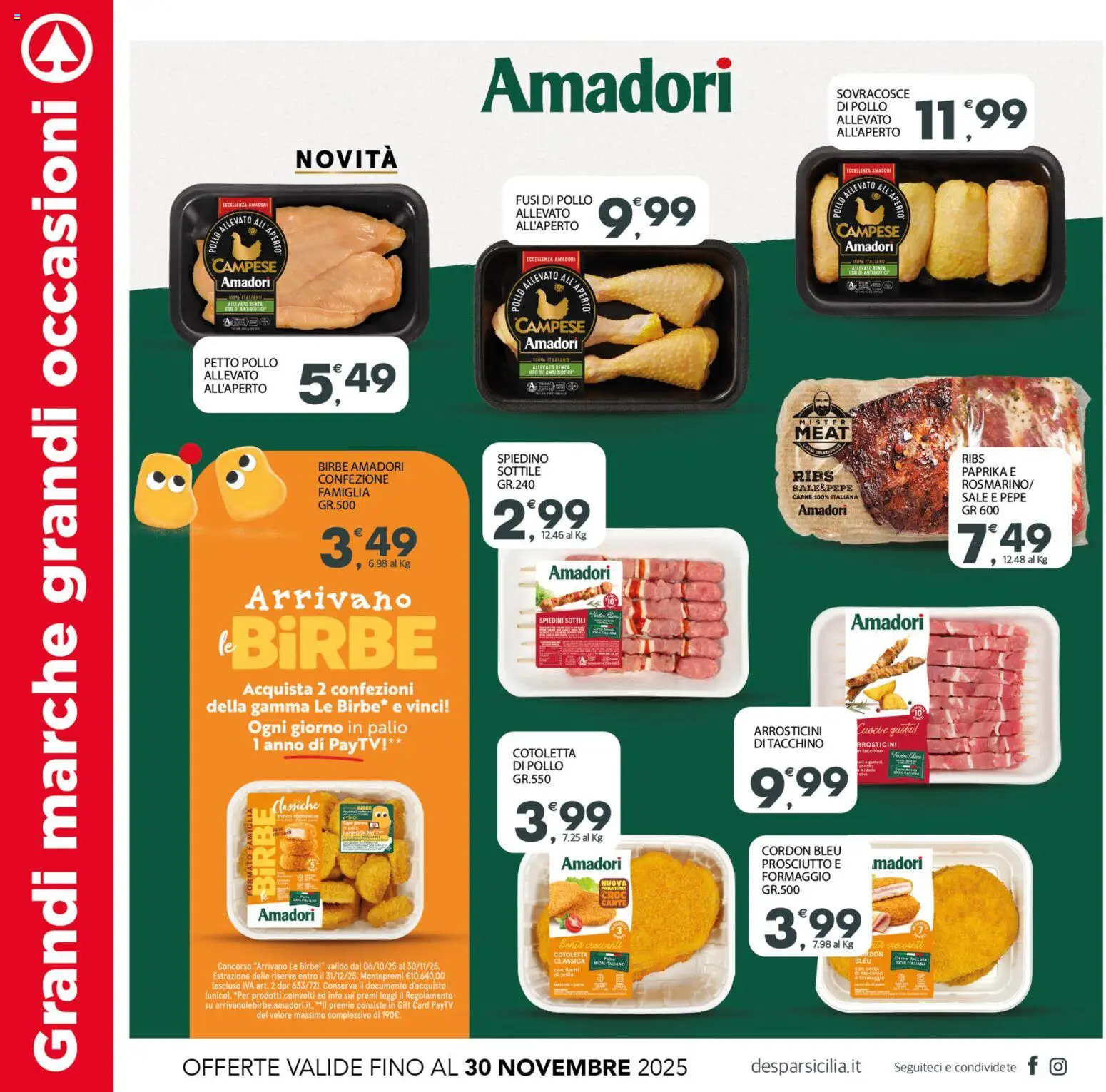 Volantino Despar del 12.11.2025 | Pagina: 8 | Prodotti: Sale, Formaggio, Prosciutto, Spiedini