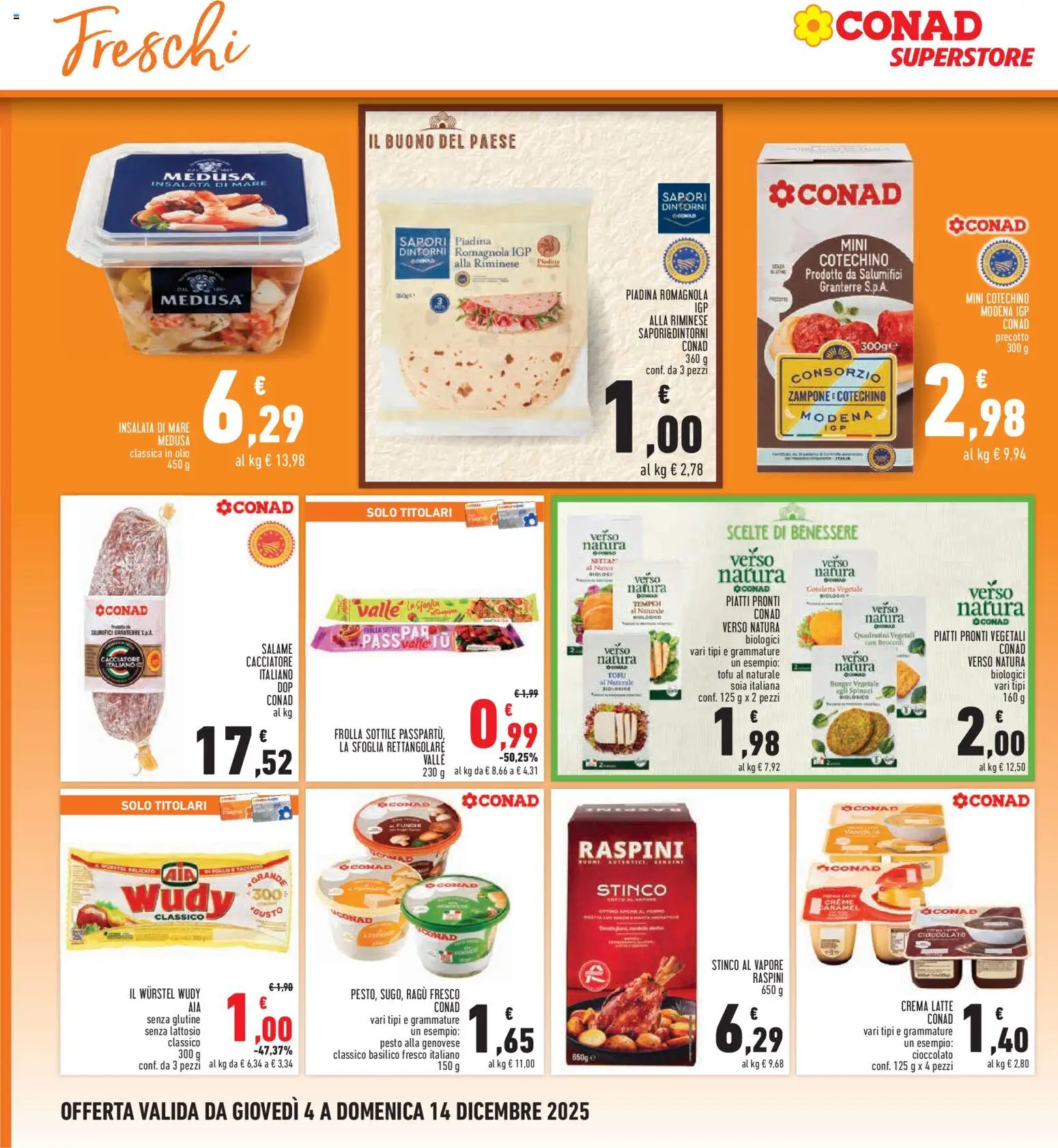 Volantino Conad del 04.12.2025 | Pagina: 18 | Prodotti: Insalata, Tacchino, Wurstel, Basilico