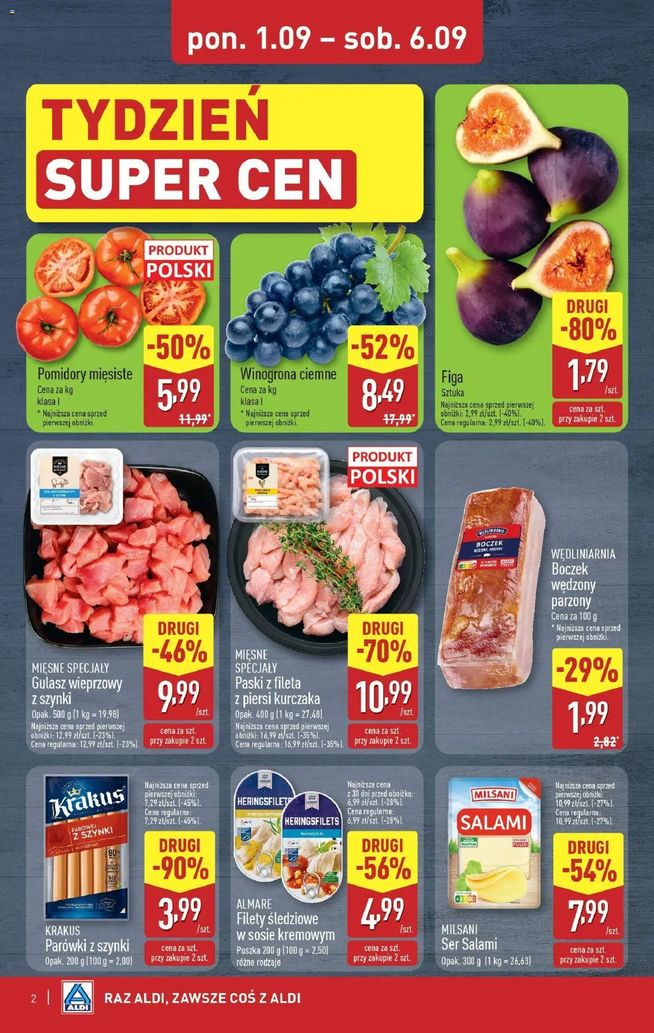 Aldi Gazetka - Okazje na weekend od 04.09.2025 | Strona: 2 | Produkty: Piersi, Boczek wędzony parzony, Boczek wędzony, Ser