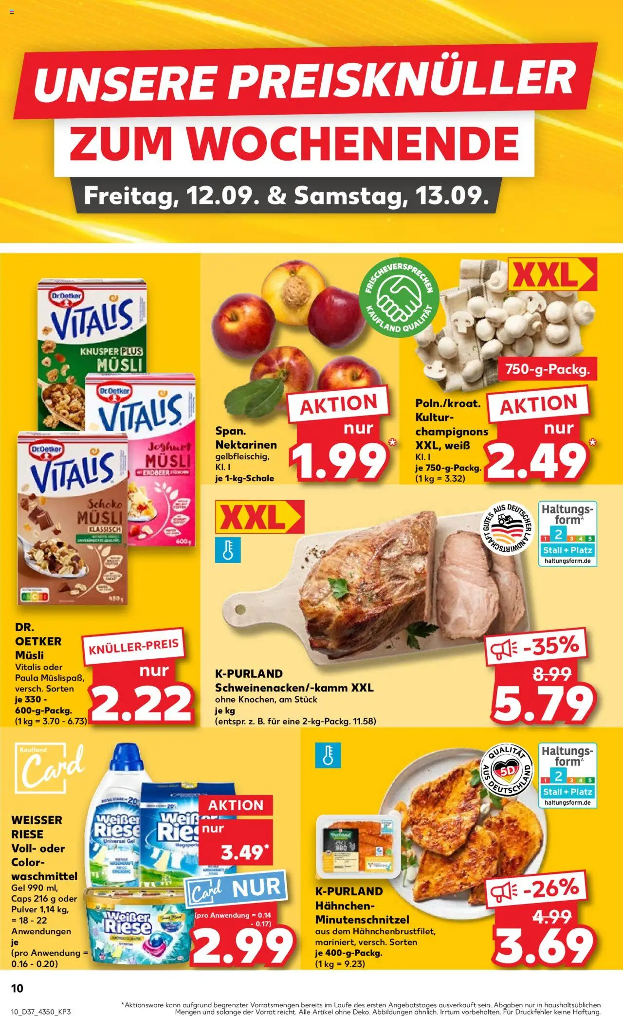 Kaufland prospekt Potsdam	 – gültig ab 11.09.2025 | Seite: 10 | Produkte: Musli, Hahnchen, Nektarinen, Joghurt