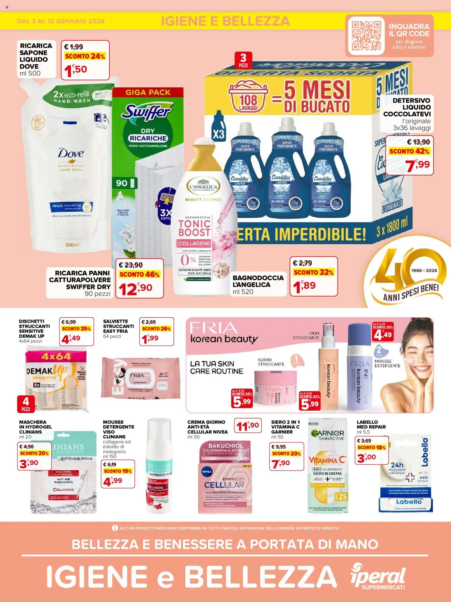 Volantino Iperal del 03.01.2026 | Pagina: 1 | Prodotti: Illuminante, Crema, Sapone, Detergente