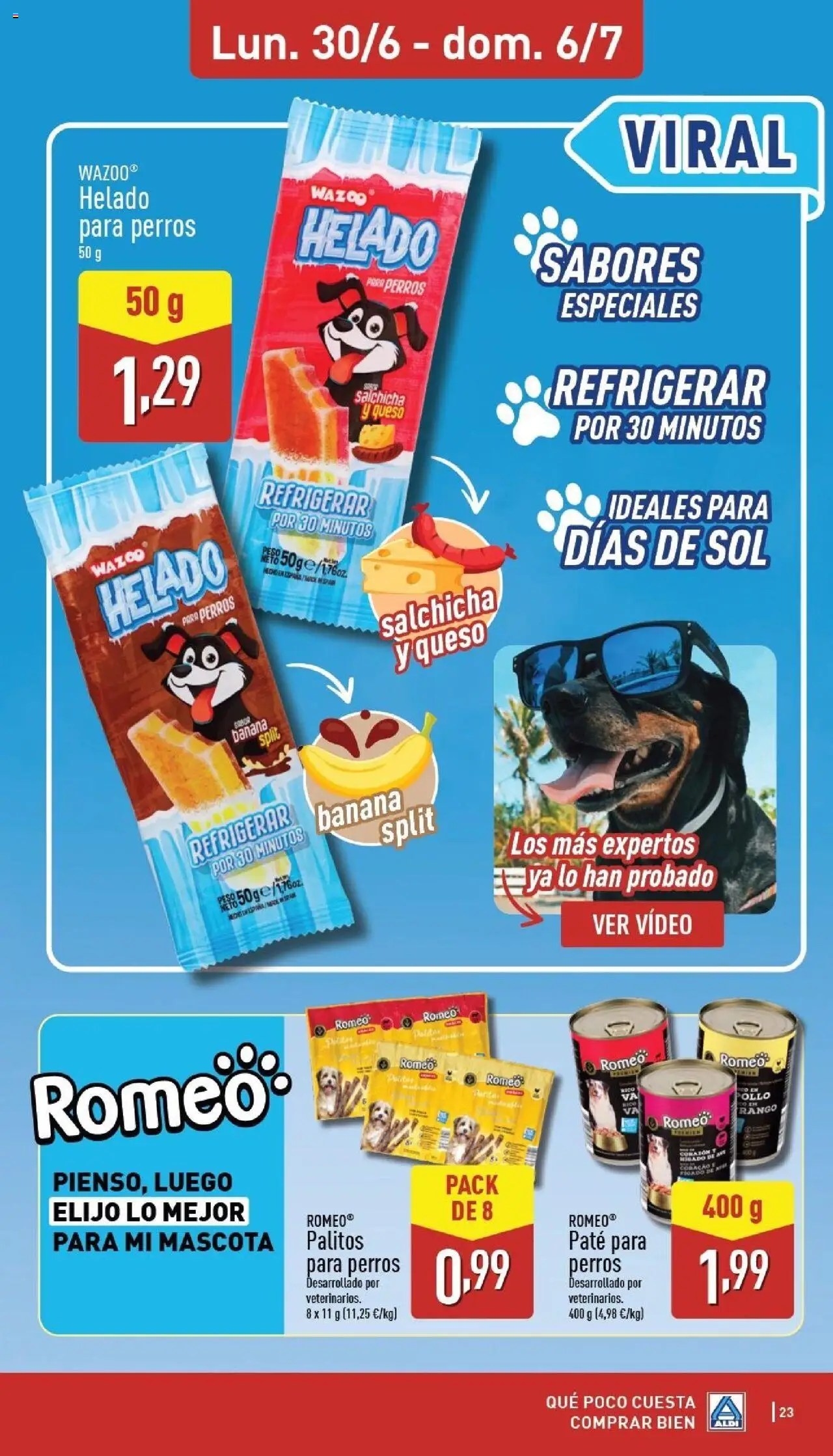 Aldi folleto Península │ válido desde el 30.06.2025 | Página: 23 | Productos: Queso, Paté, Helado, Video