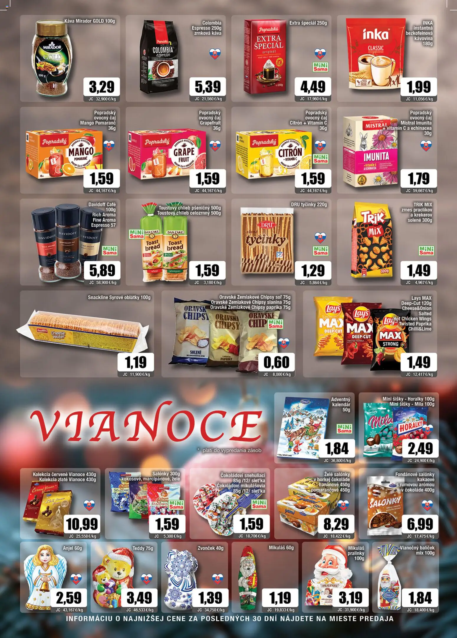 Nové Sama akcie – leták je platný od 14.11.2025 | Strana: 7 | Produkty: Zvonček, Káva, Chipsy, Mango