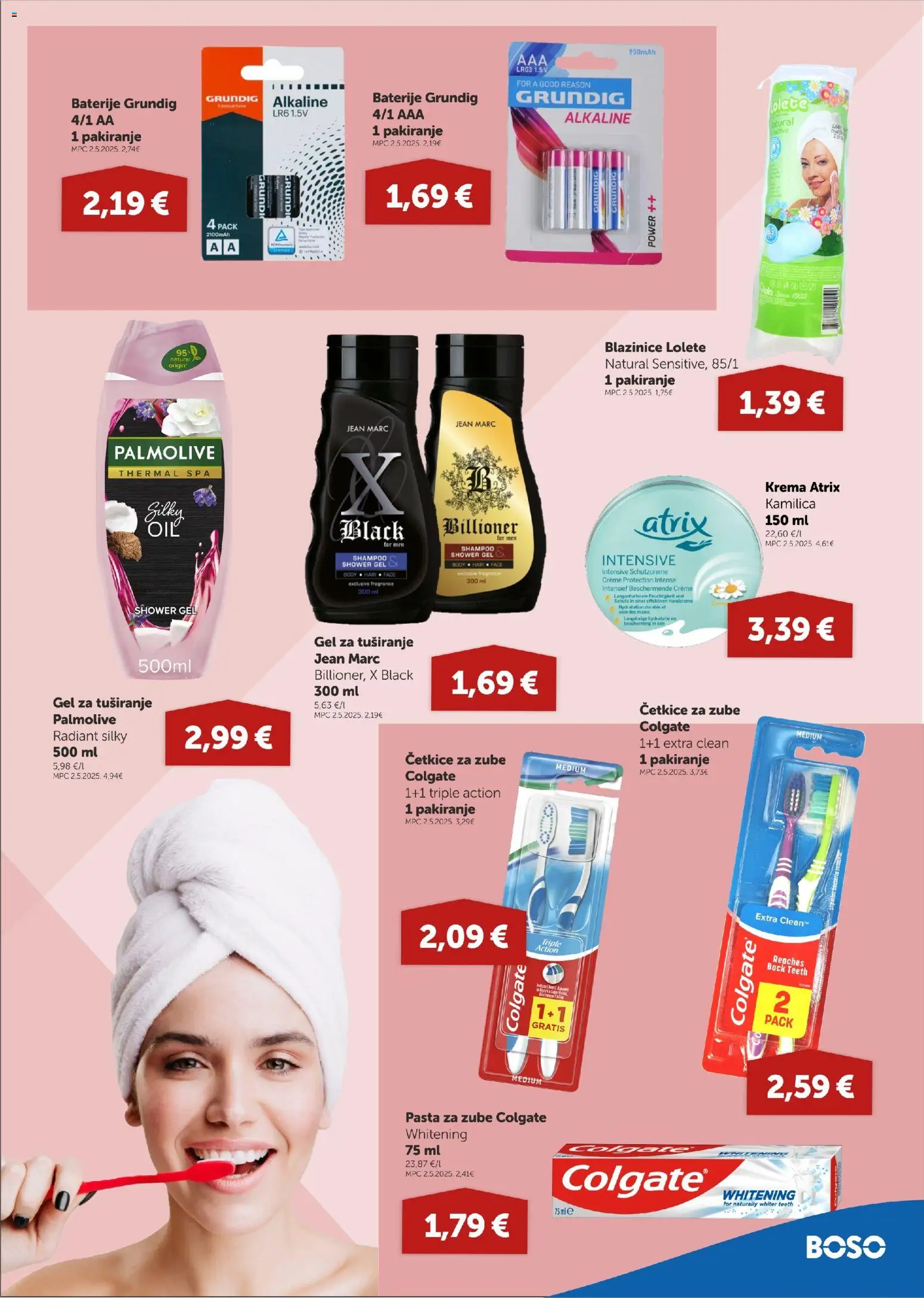 Boso katalog | vrijedi od 06.11.2025 | Stranica: 13 | Proizvodi: Gel za tuširanje, Pasta za zube, Baterije, Pasta