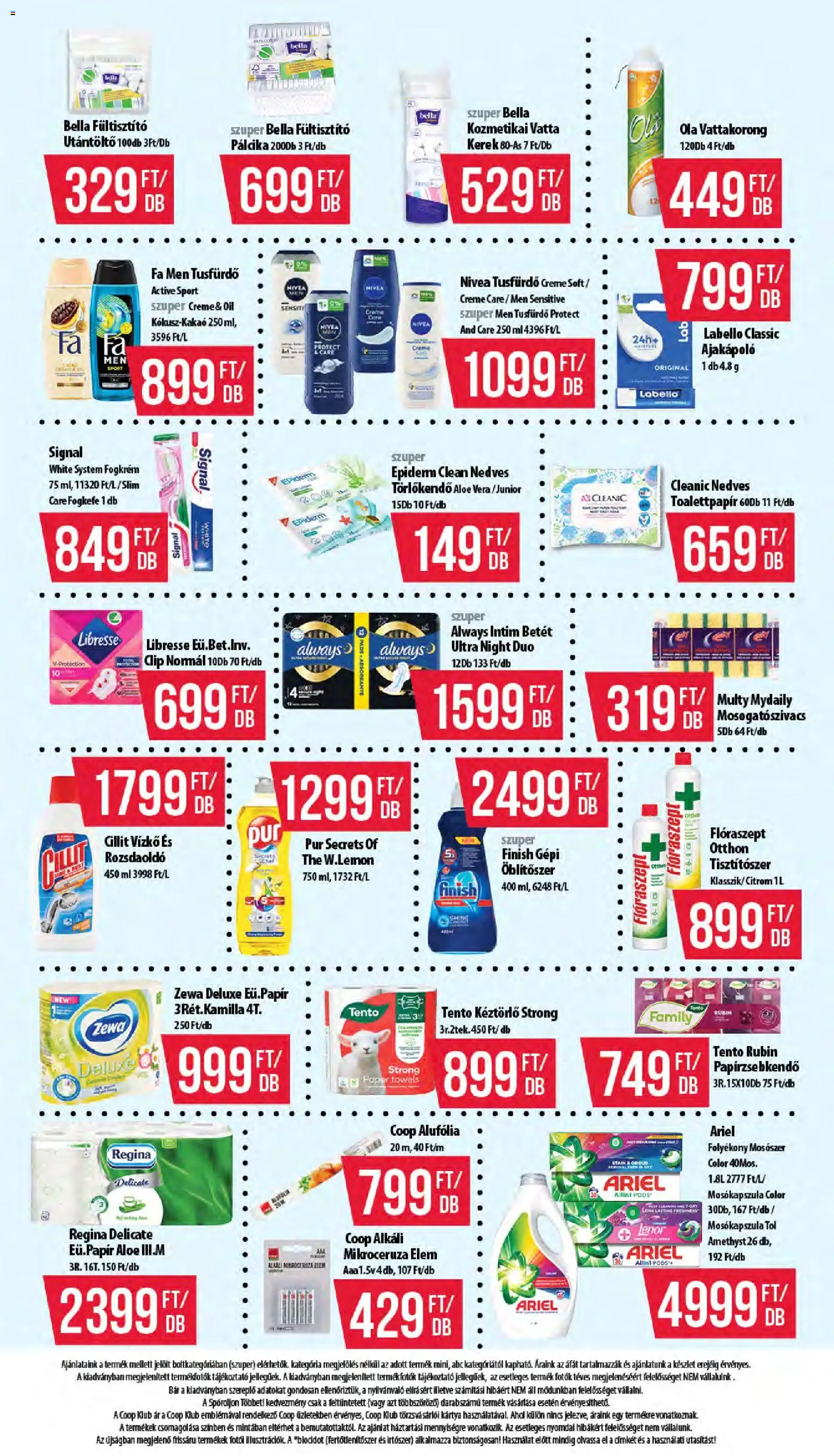 COOP akciós ujság - amely érvényes a következő dátumtól: 12.02.2026 | Oldal: 11 | Termékek: Törlőkendő, Papírzsebkendő, Vattakorong, Tusfürdő