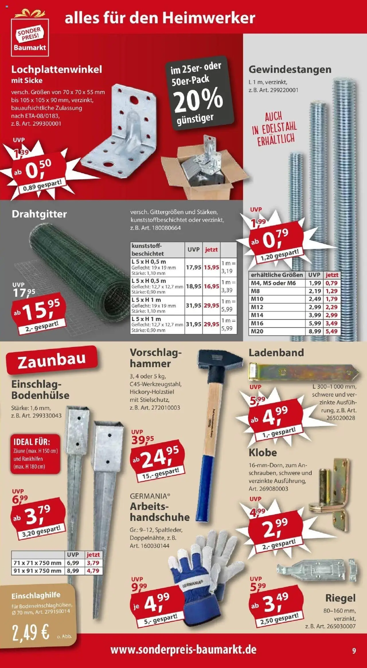 Sonderpreis Baumarkt - Wiedereröffnung Wenden - gültig ab dem 13.05.2025 | Seite: 9 | Produkte: Handschuhe