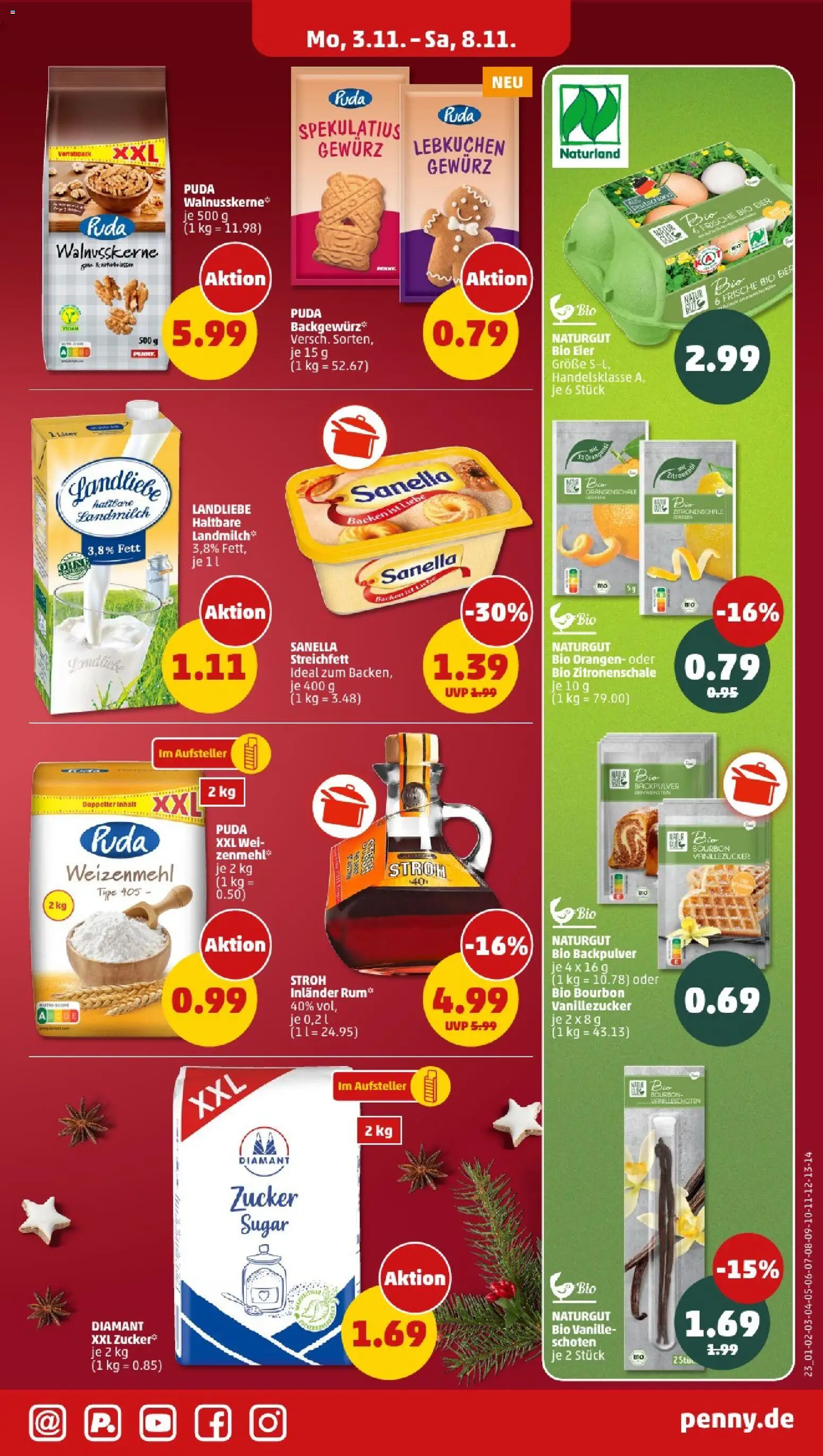 Penny - Sachsen  – gültig ab 03.11.2025 | Seite: 25 | Produkte: Orangen, Weizenmehl, Bourbon, Sanella