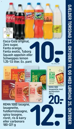 REMA 1000 lasagne, lasagnette, fuldkornslasagne, spicy lasagne, risret, ris & karry eller carbonara, 180-321 g gyldig fra 19.10.2025 | Side: 23