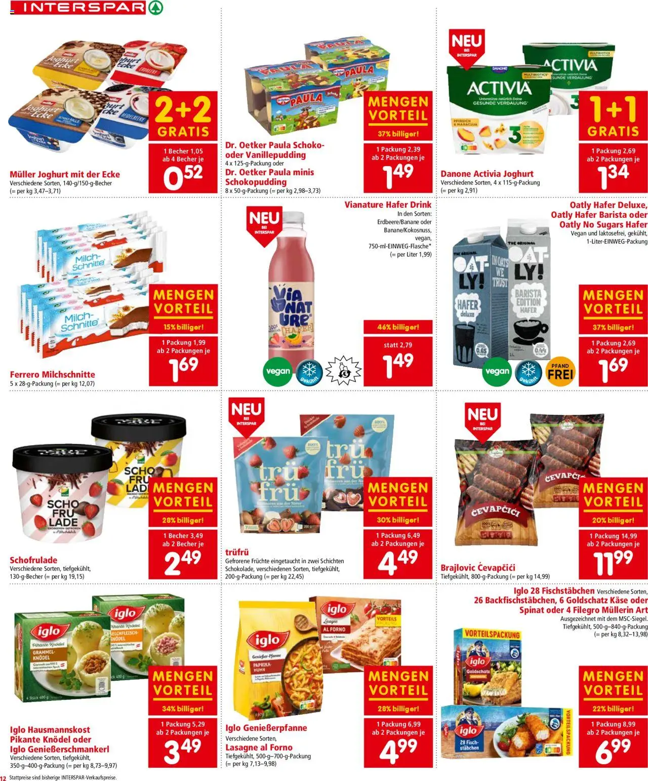 Interspar Flugblatt - Vorarlberg gültig ab 25.09.2025 | Seite: 14 | Produkte: Milch, Käse, Joghurt, Fisch