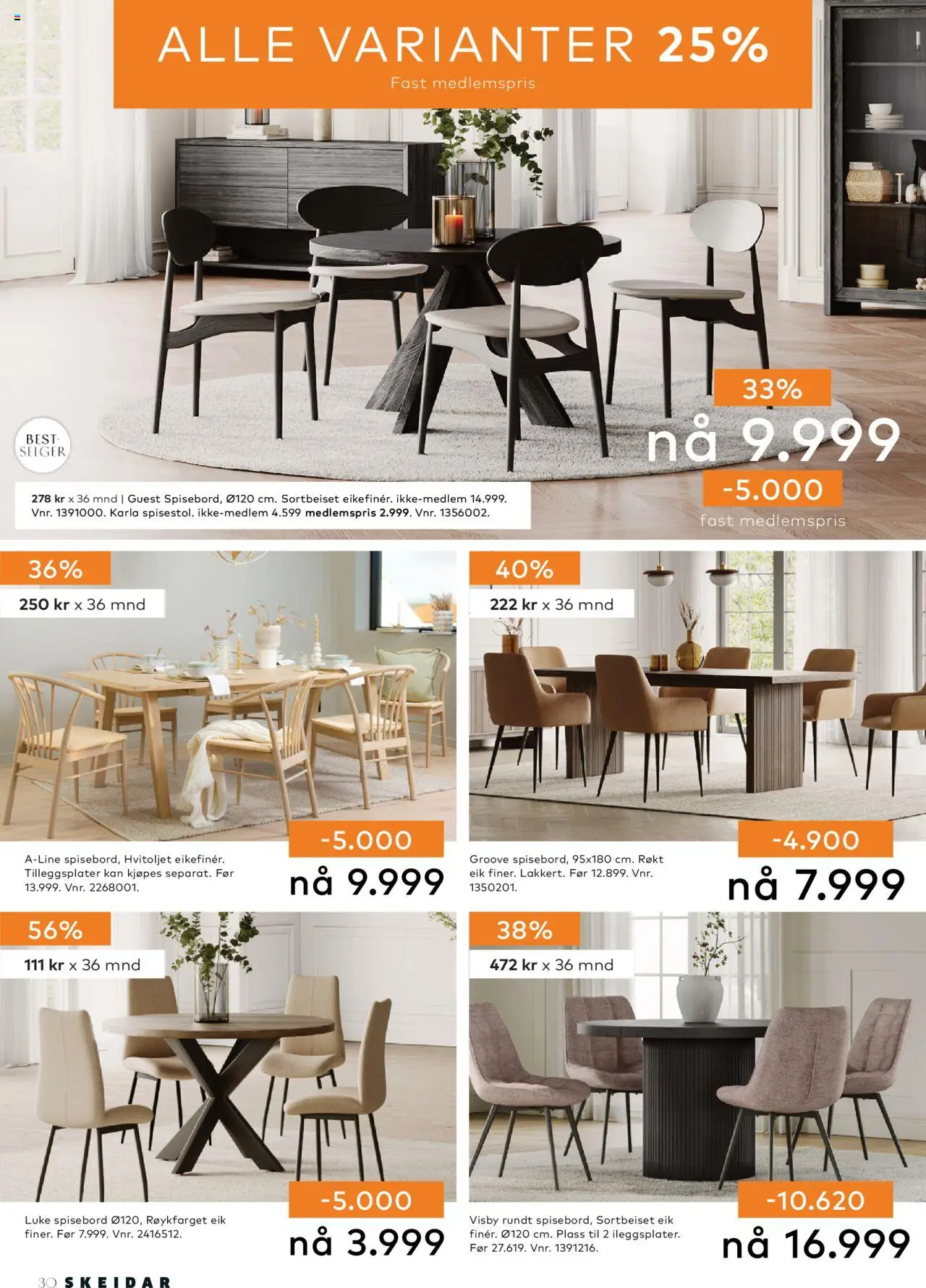  | Side: 30 | Produkter: Spisebord