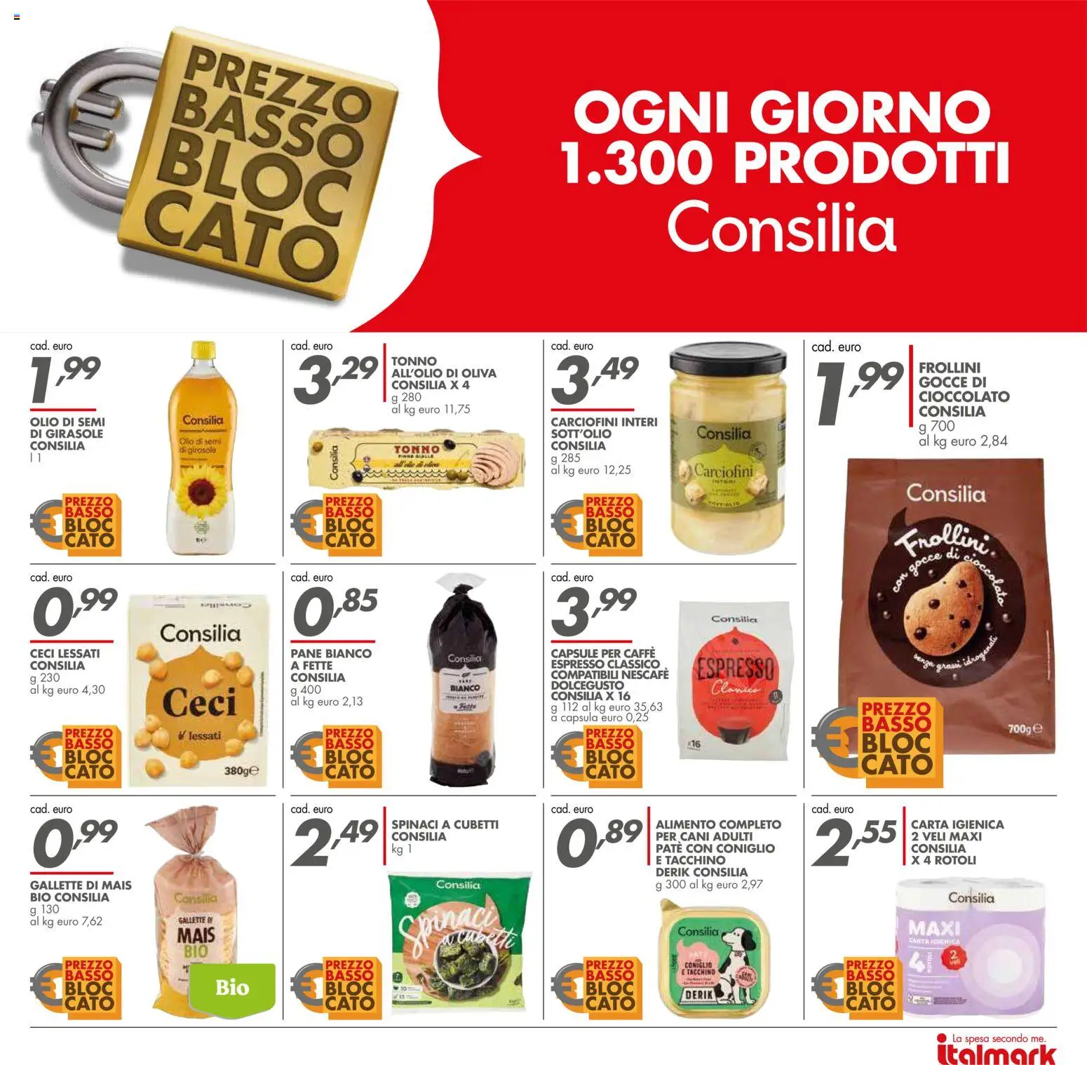 Volantino Italmark del 08.04.2026 | Pagina: 30 | Prodotti: Cioccolato, Tacchino, Olio, Frollini