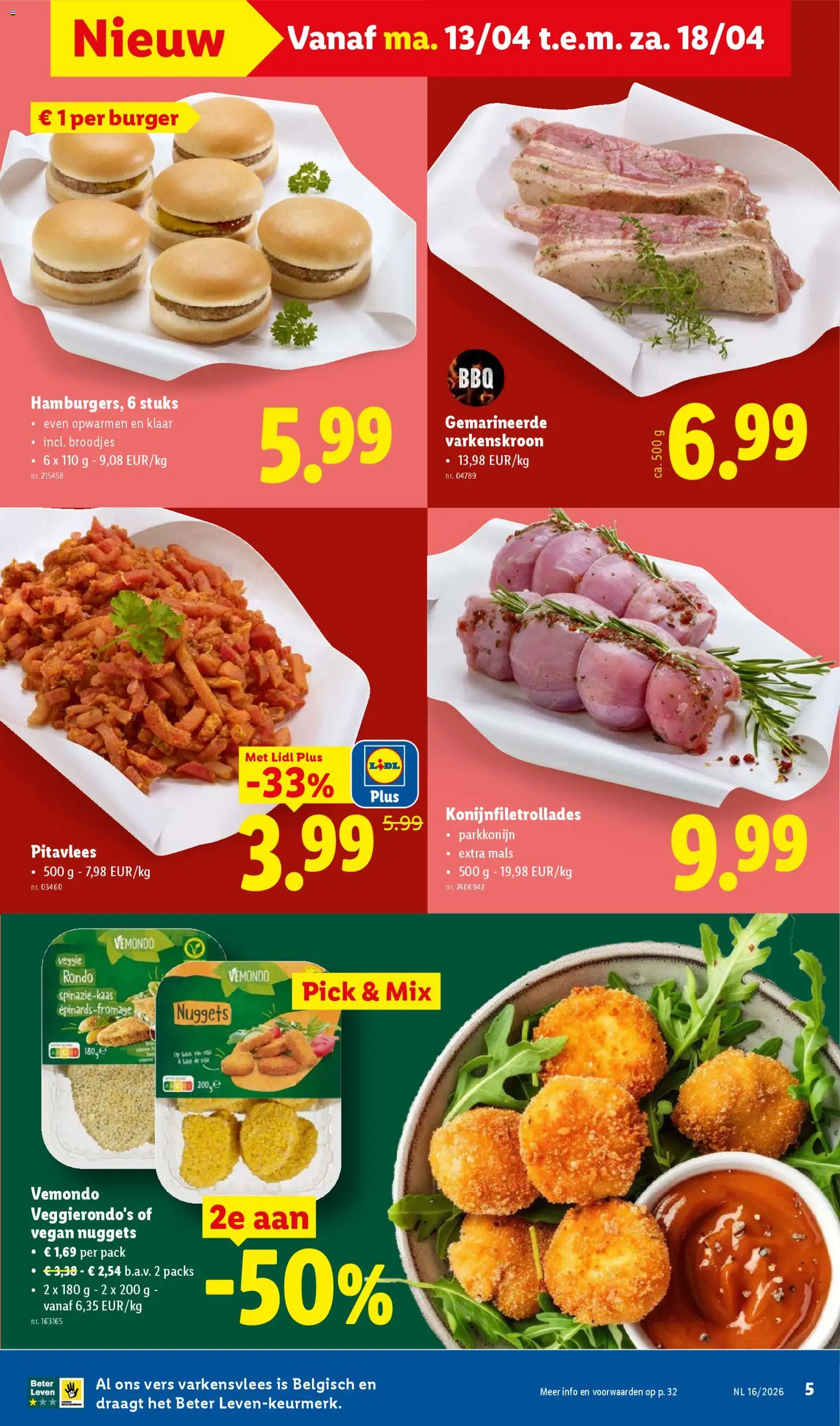 {H1} | Pagina: 5 | Producten: Varkensvlees, Broodjes