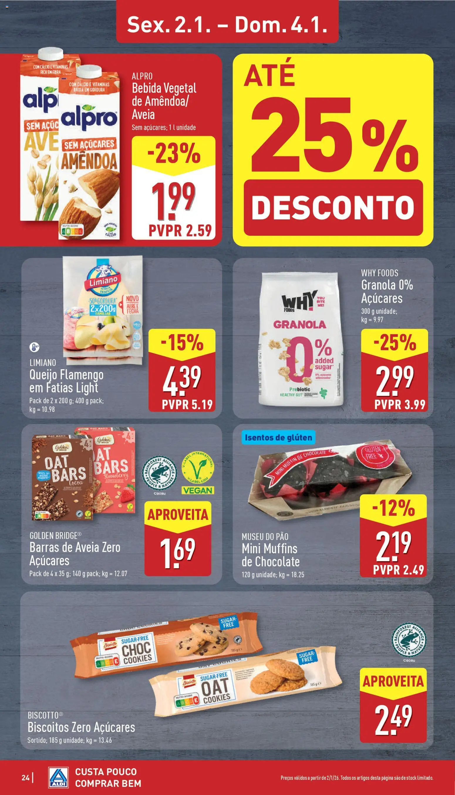 Aldi folheto │ válido de 29.12.2025 | Página: 24 | Produtos: Queijo, Chocolate, Biscoitos, Bebida