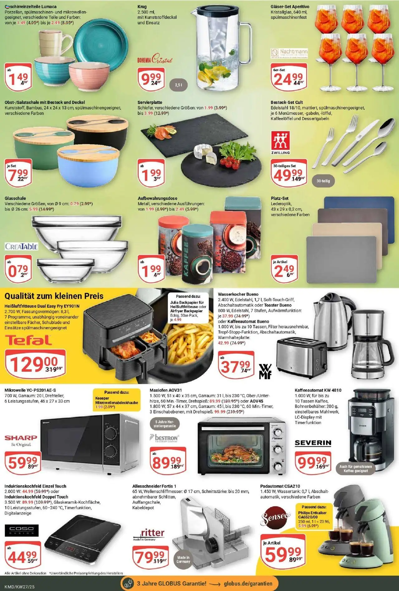 Globus prospekt Köln	 - gültig ab dem 29.06.2025 | Seite: 25 | Produkte: Mikrowelle, Senseo, Toaster, Heißluftfritteuse