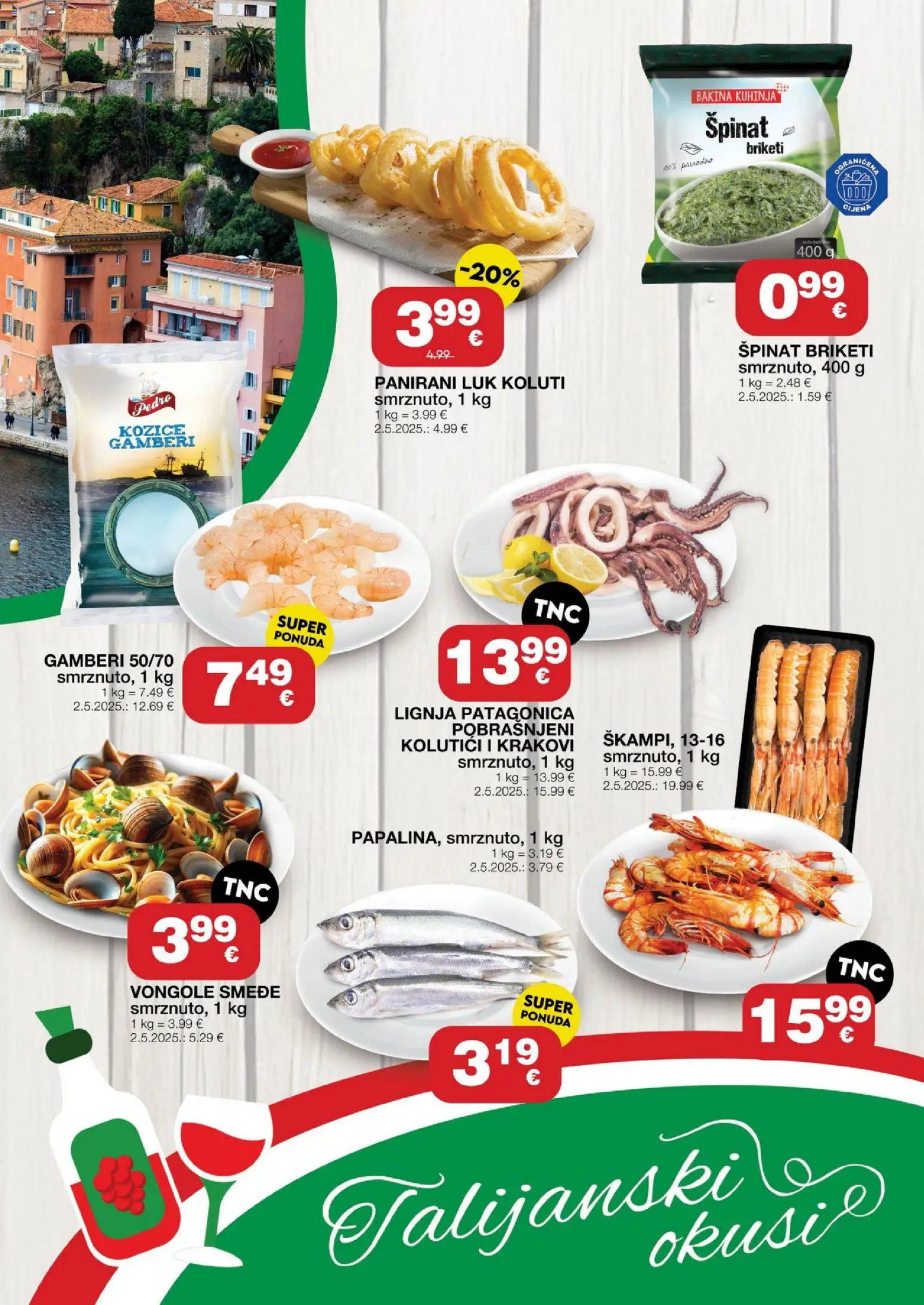 Stanić Diskont katalog | vrijedi od 16.04.2026 | Stranica: 7 | Proizvodi: Gamberi, Luk, Kuhinja, Briketi