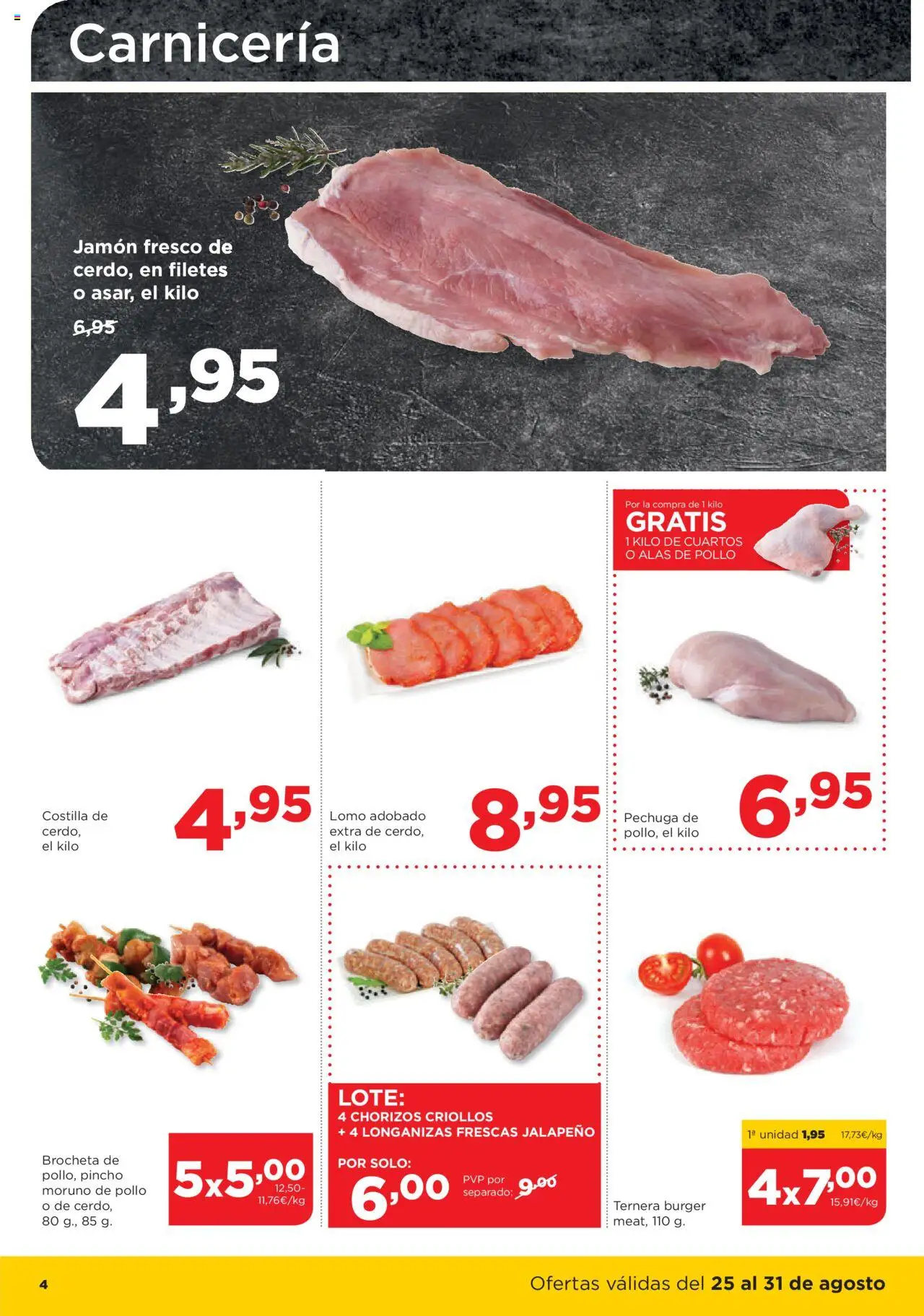 Alimerka folleto Castilla y León │ válido desde el 25.08.2025 | Página: 4 | Productos: Jamón, Cerdo