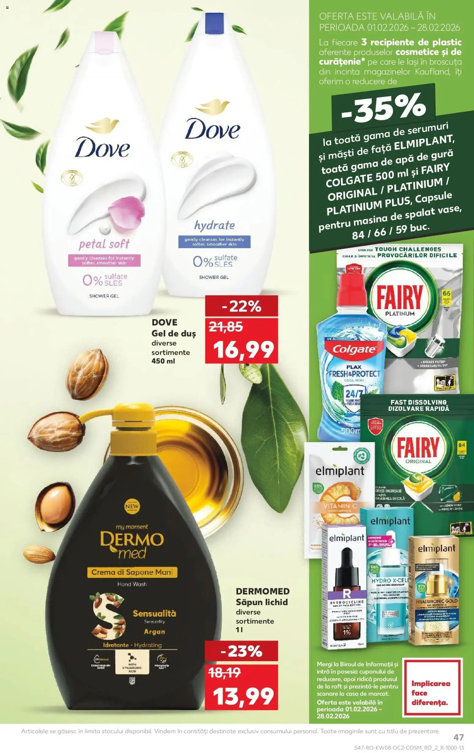 Noul catalog Kaufland – valabil de la 18.02.2026 | Pagină: 47 | Produse: Mașină De Spălat, Duș, Cremă, Capsule pentru mașina de spălat