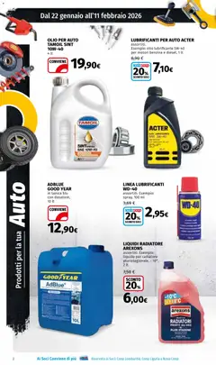 Anteprima del volantino Ipercoop Auto & Fai da te - Milano catalogo valido a partire dal 22.01.2026 | Pagina: 2 | Prodotti: Lubrificante, Olio, Tanica