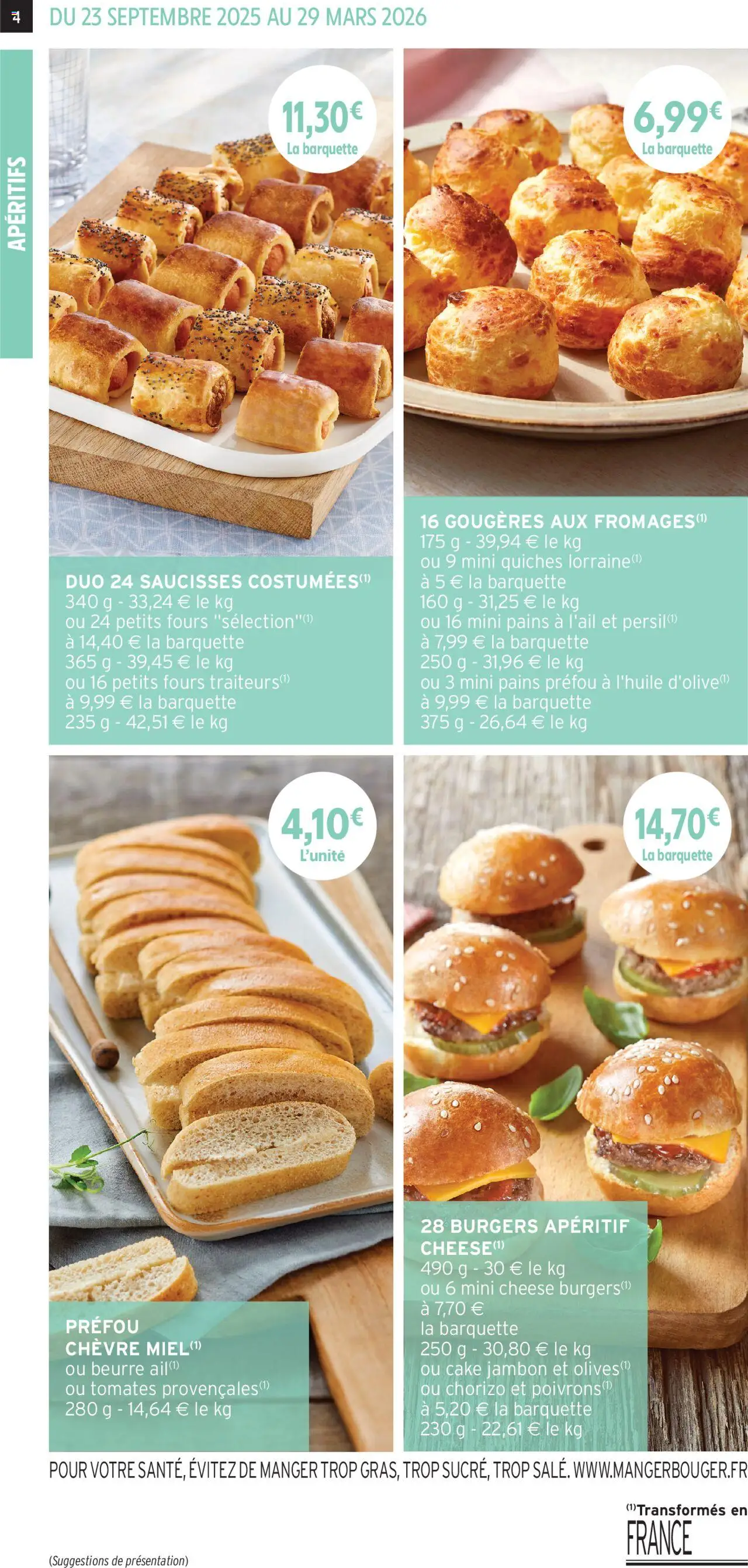 {H1} | Page: 4 | Produits: Chorizo, Persil, Beurre, Tomates