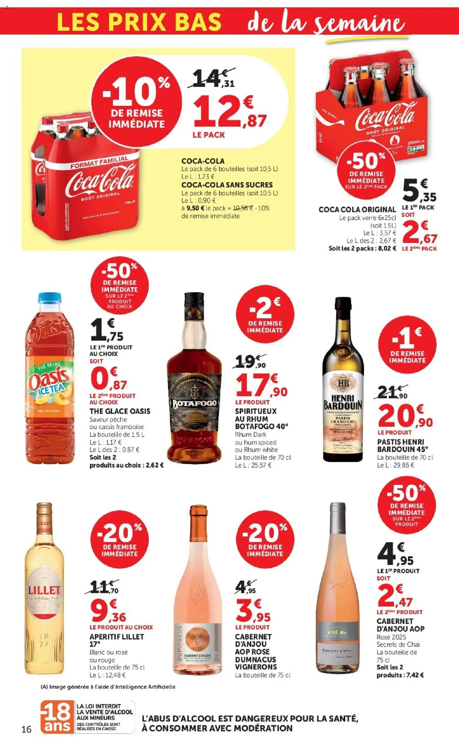 {H1} | Page: 16 | Produits: Cassis, Pastis, Rhum, Coca cola