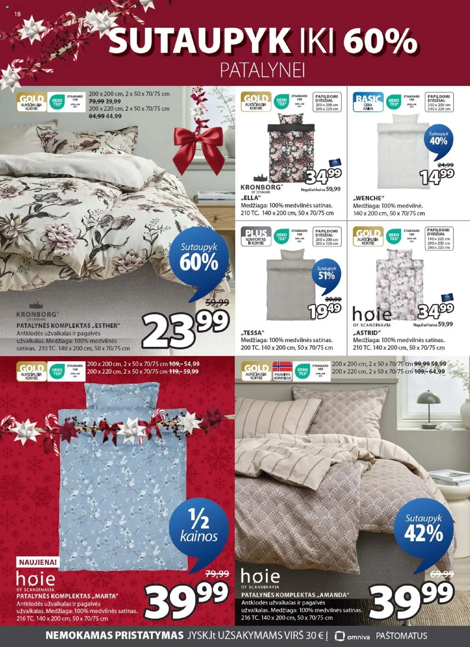 JYSK akcijos nuo 16.12.2025 | Puslapis: 18 | Prekių: Patalynės komplektas, Užvalkalas