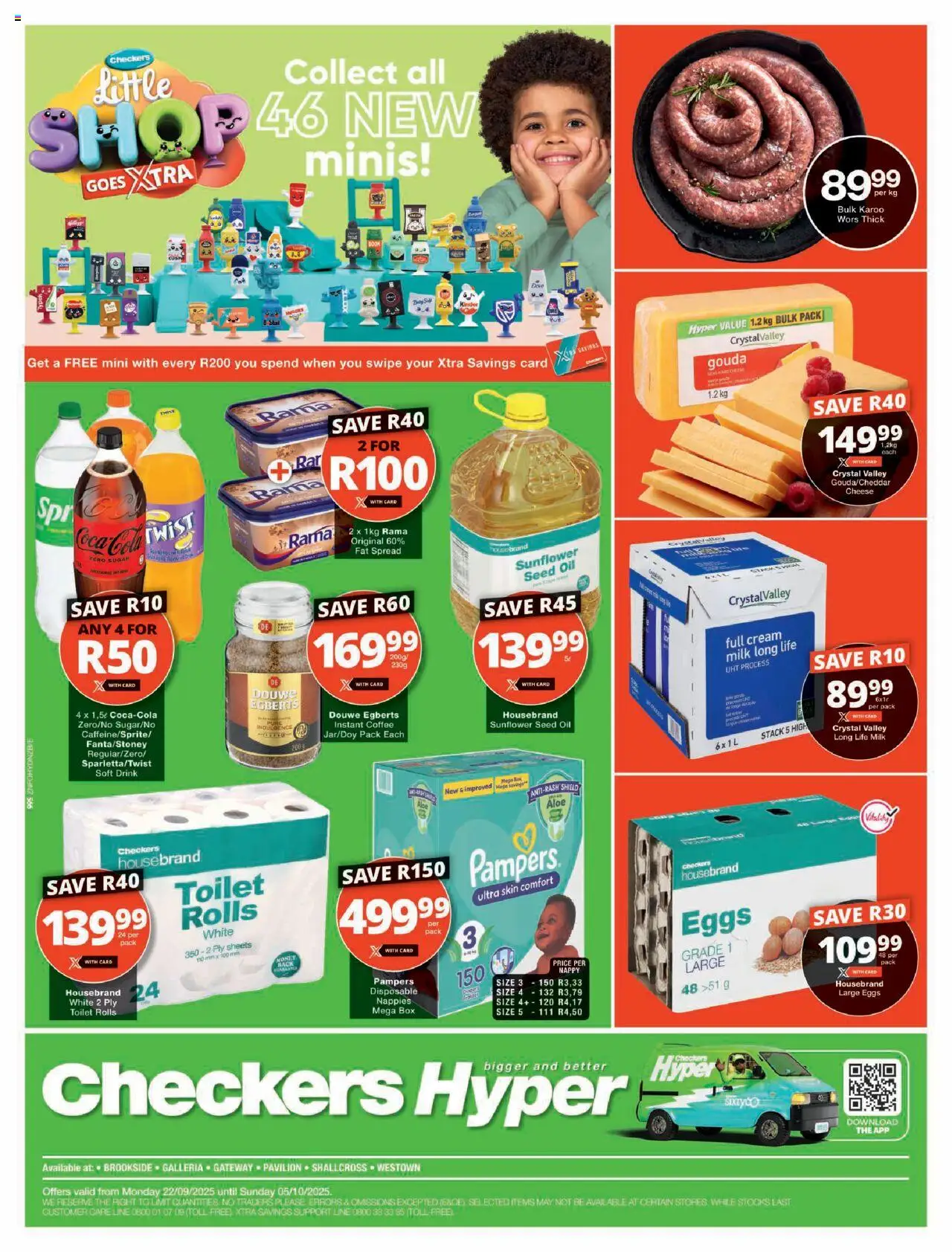 New Checkers catalogue – valid from 22.09.2025 | Page: 1 | Products: Box, Cheese, Oil, Nappies