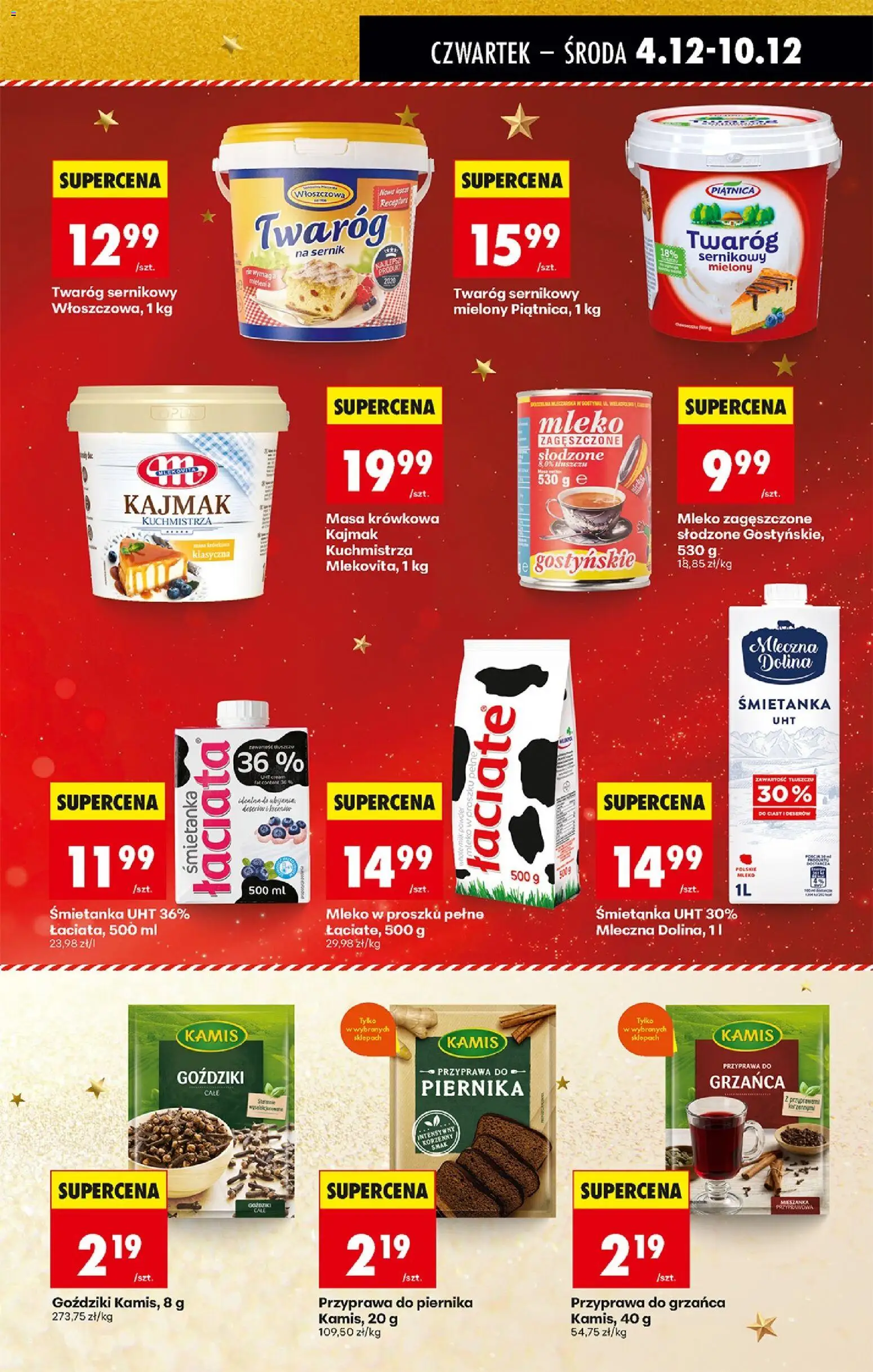 Biedronka gazetka - Oferta w tym tygodniu od 04.12.2025 | Strona: 55 | Produkty: Kajmak, Goździki przyprawa, Mleko, Twaróg