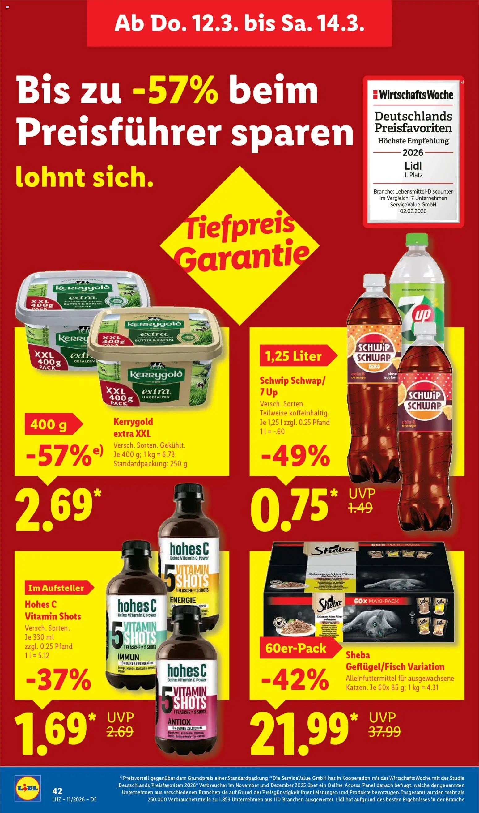 Lidl Prospekt Zossen – gültig ab 09.03.2026 | Seite: 64 | Produkte: Sheba, Butter, Rapsöl, Hohes c