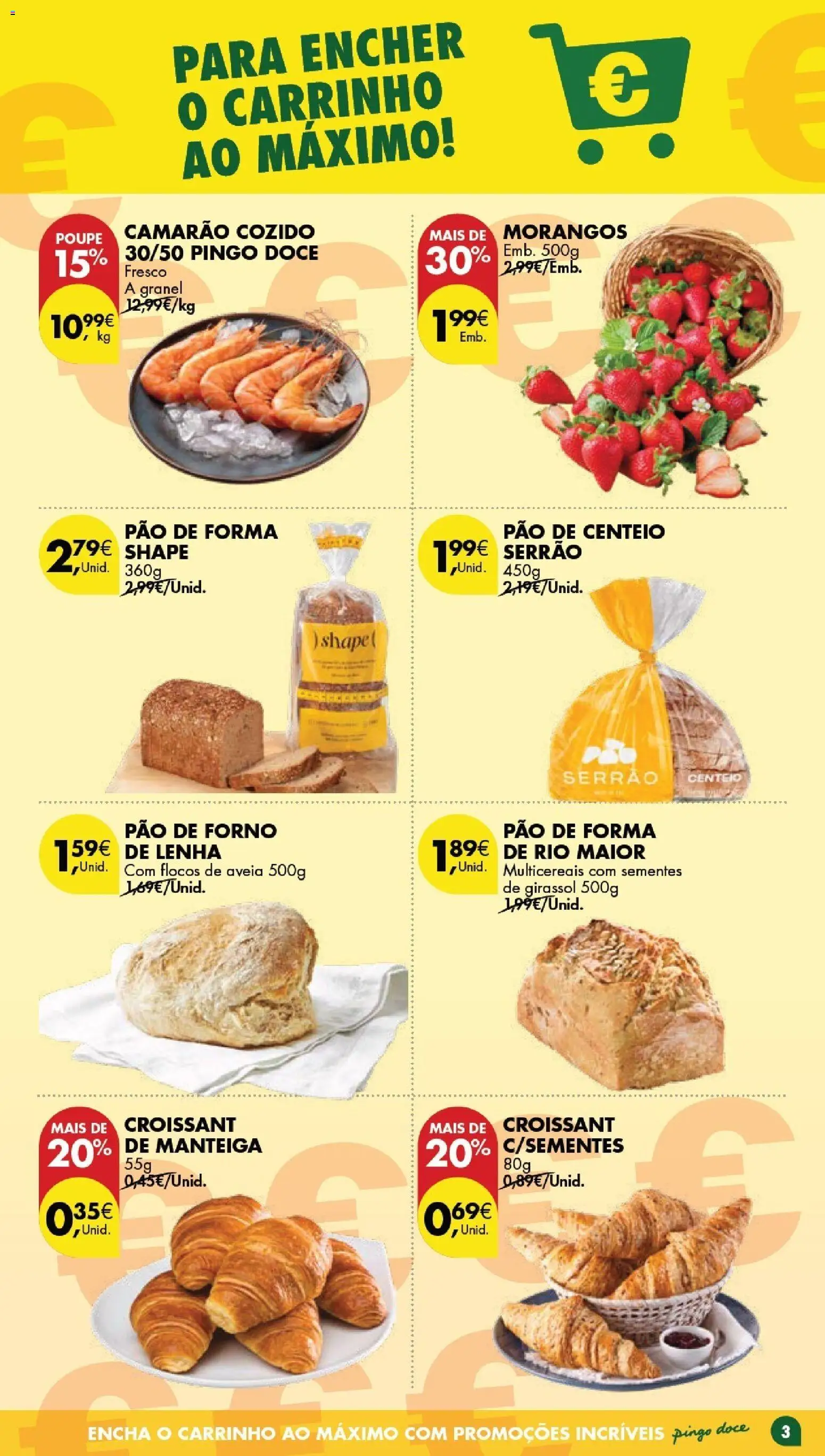 Pingo Doce Poupe Este Fim de Semana │ válido de 24.04.2026 | Página: 3 | Produtos: Forno, Camarão, Pão, Morangos