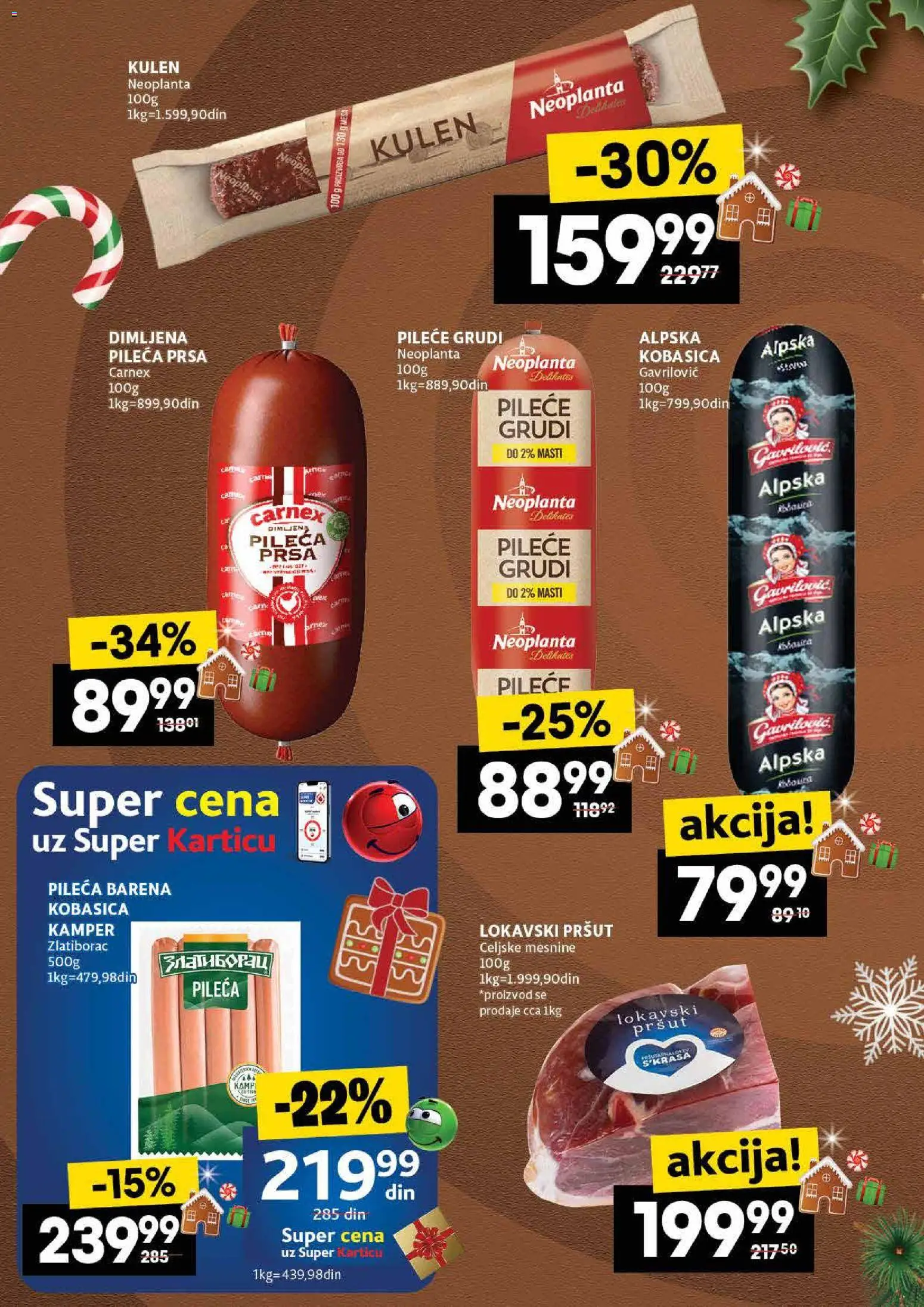 Idea katalog - važi od 18.12.2025 | Strana: 6 | Proizvode: Pileća prsa, Pršut, Pileće grudi, Kulen