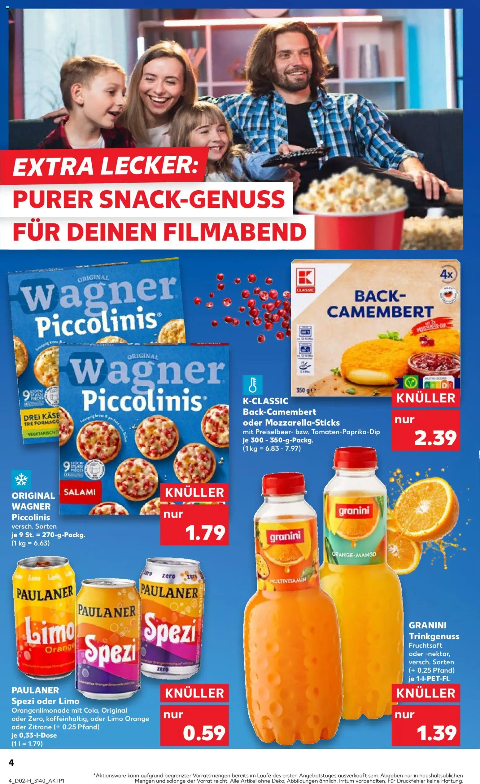 Kaufland prospekt Leipzig	 – gültig ab 08.01.2026 | Seite: 4 | Produkte: Granini, Piccolinis, Fruchtsaft, Paulaner