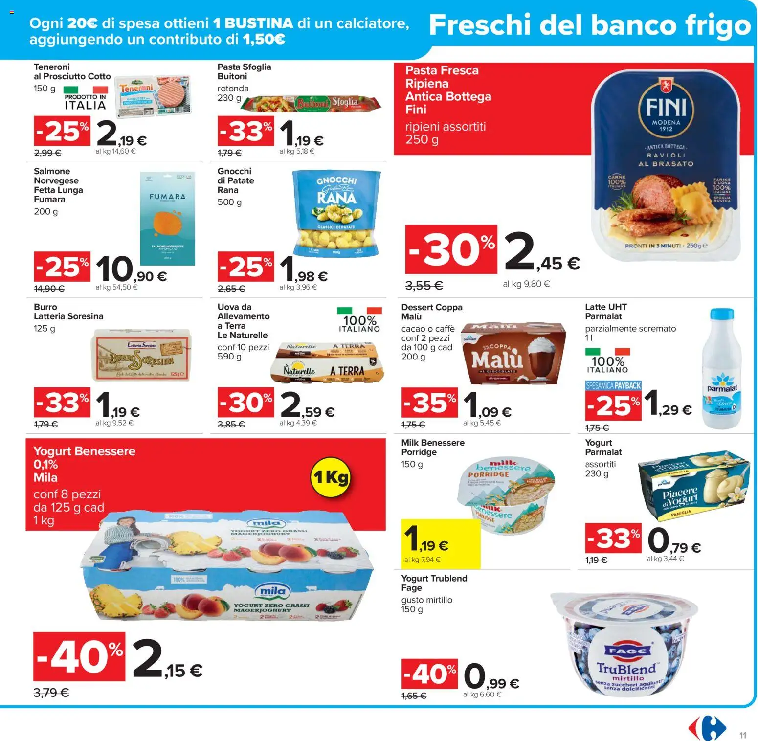 Volantino Carrefour del 02.12.2025 | Pagina: 11 | Prodotti: Pasta sfoglia, Prosciutto, Pasta, Ravioli