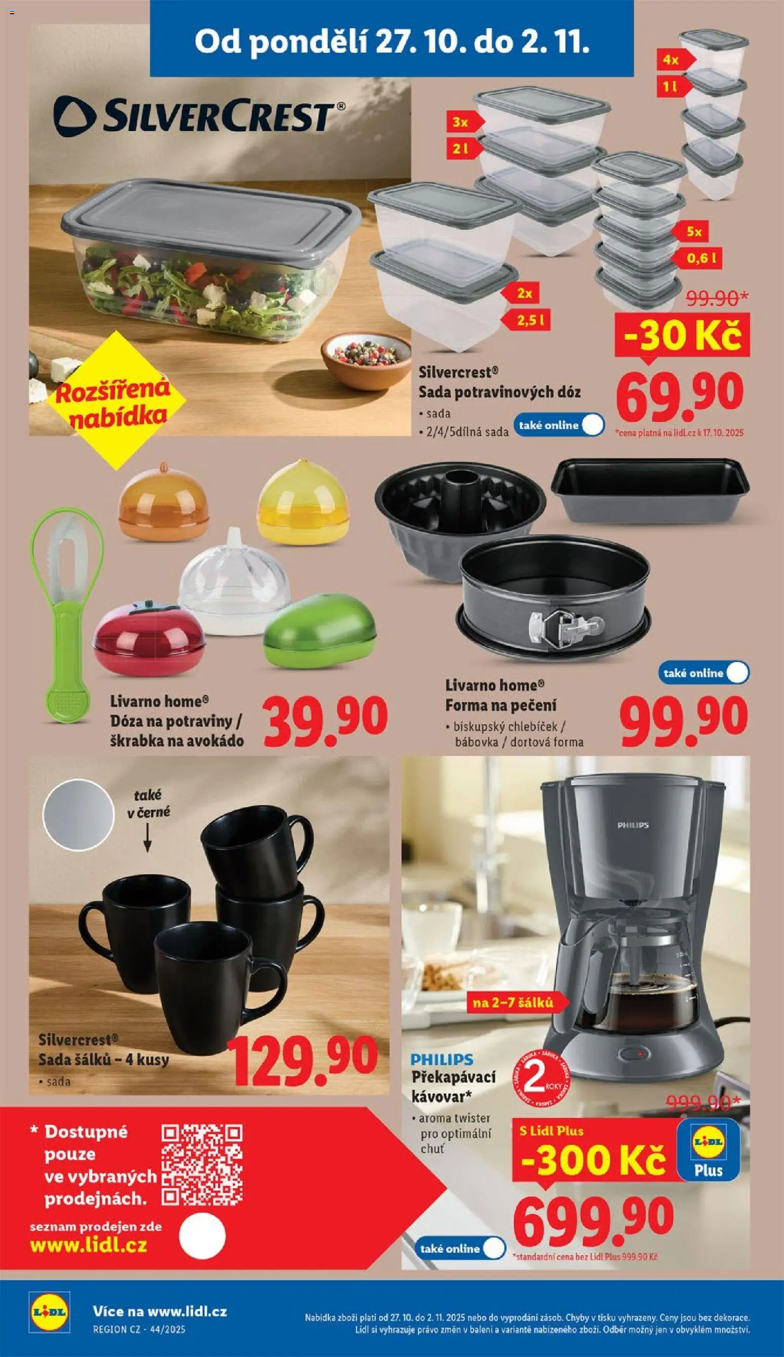 Lidl leták od 27.10.2025 | Strana: 50 | Produkty: Škrabka, Forma, Avokádo, Dóza na potraviny