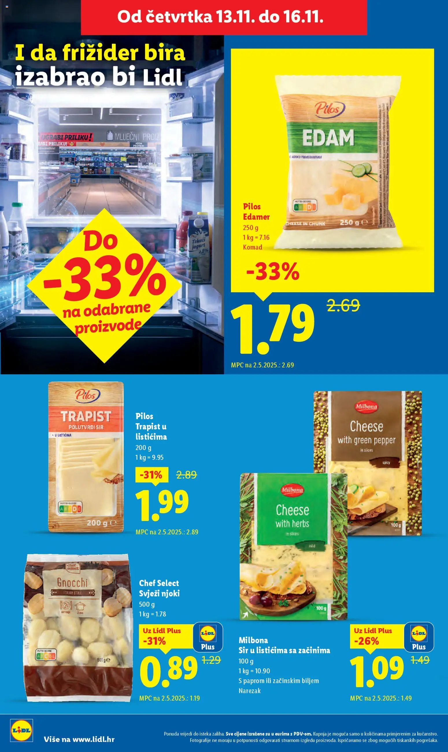 Lidl katalog | vrijedi od 13.11.2025 | Stranica: 8 | Proizvodi: Trapist, Jogurt, Narezak, Njoki