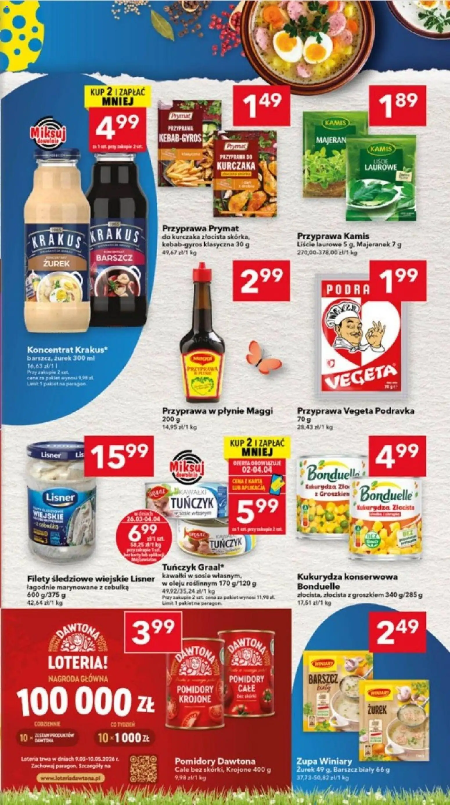 Lewiatan gazetka - Ostrów Wielkopolski od 26.03.2026 | Strona: 7 | Produkty: Majeranek, Kukurydza, Zupa, Pomidory