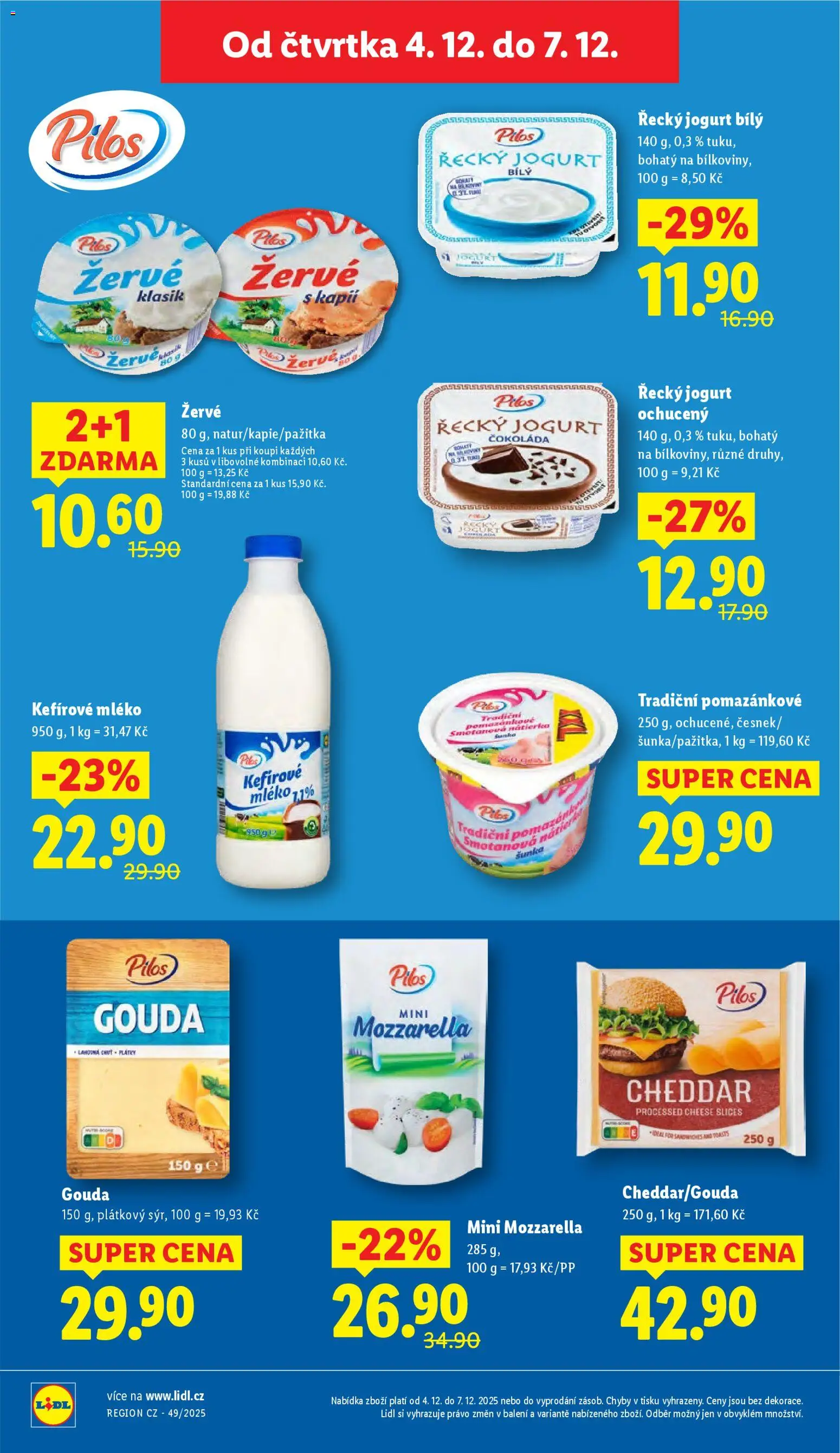 Lidl leták od 04.12.2025 | Strana: 16 | Produkty: Kefír, Pomazánky, Jogurt, Mozzarella