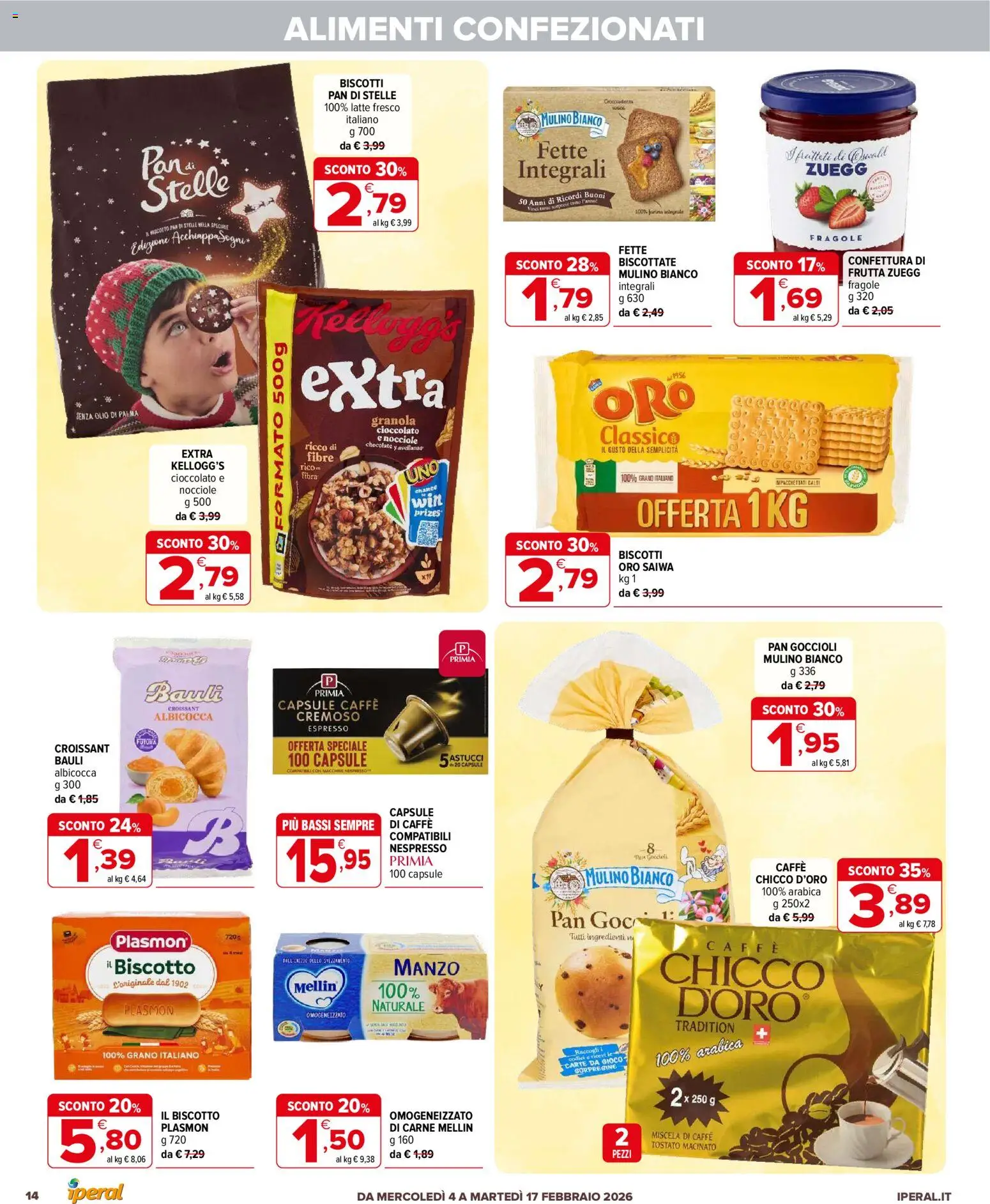 Volantino Iperal del 04.02.2026 | Pagina: 14 | Prodotti: Fragole, Biscotti, Croissant, Macinato
