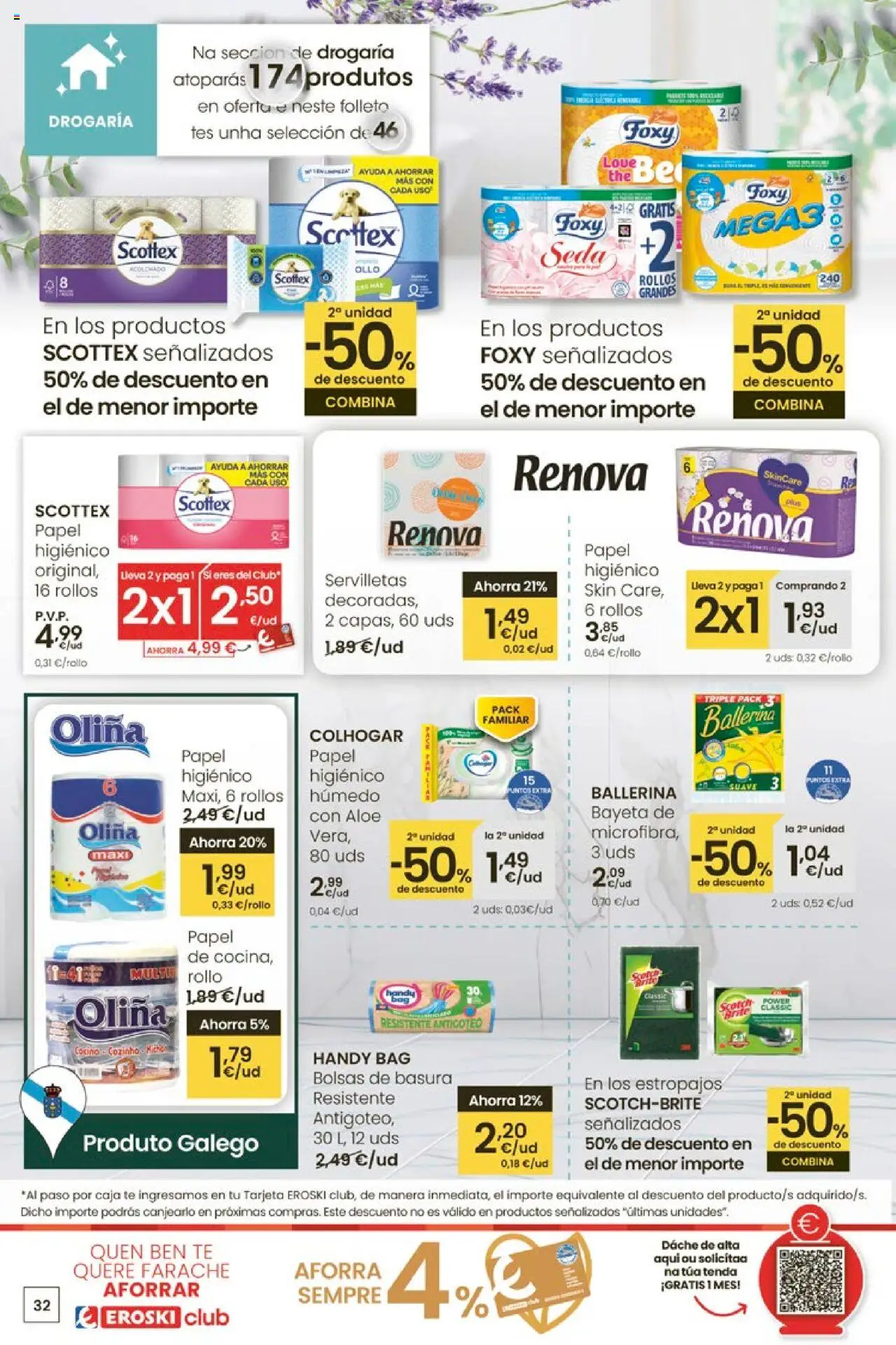 Eroski - Ofertón │ válido desde el 16.10.2025 | Página: 32 | Productos: Papel higienico, Té, Caja