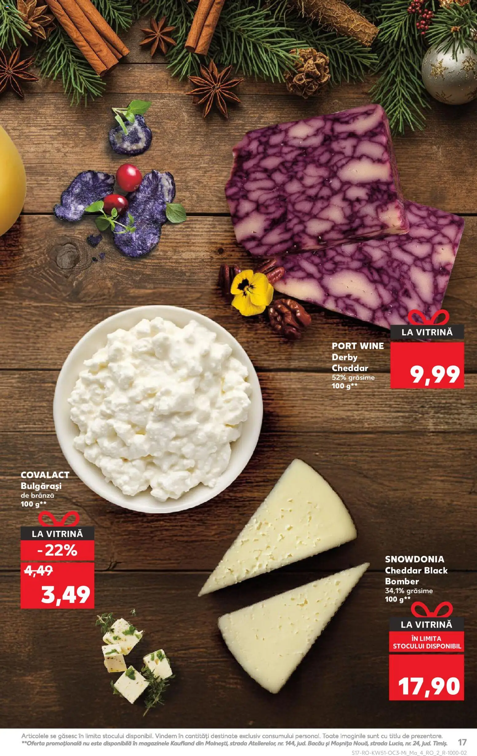 Kaufland RO akciós ujság - amely érvényes a következő dátumtól: 17.12.2025 | Oldal: 17 | Termékek: Cheddar