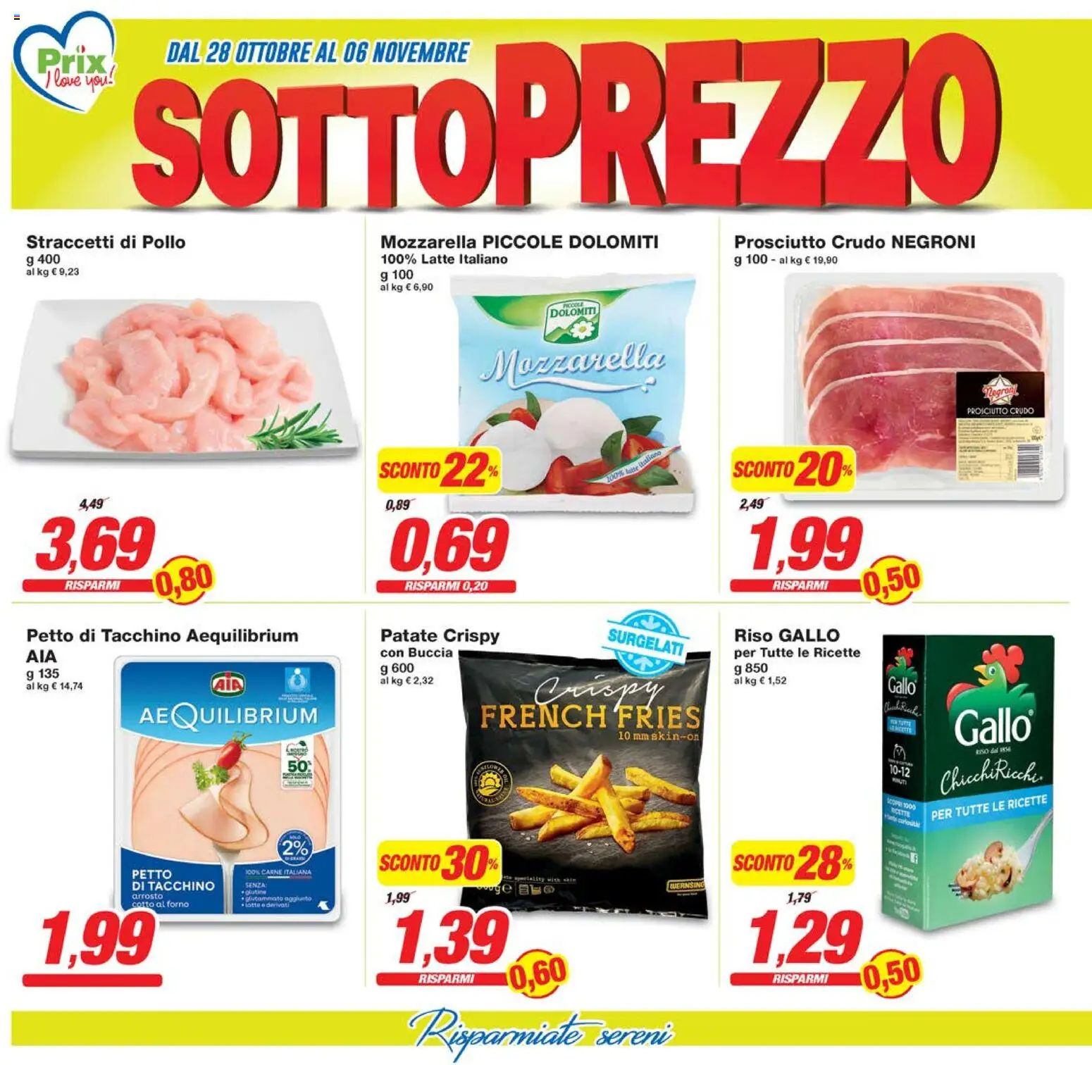 Volantino Prix del 28.10.2025 | Pagina: 2 | Prodotti: Arrosto, Prosciutto Crudo, Riso, Prosciutto
